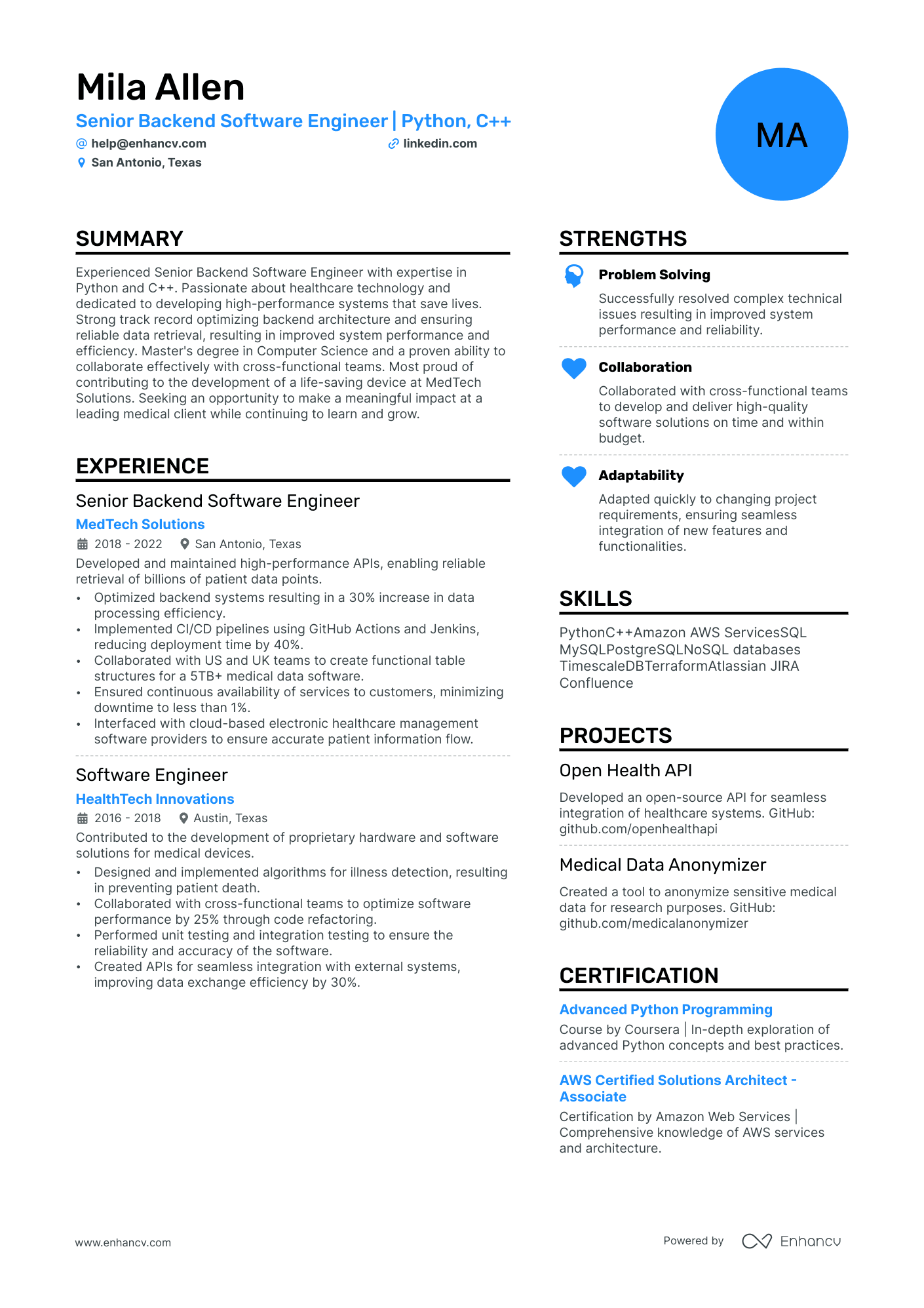 AWS Solutions Architect resume example