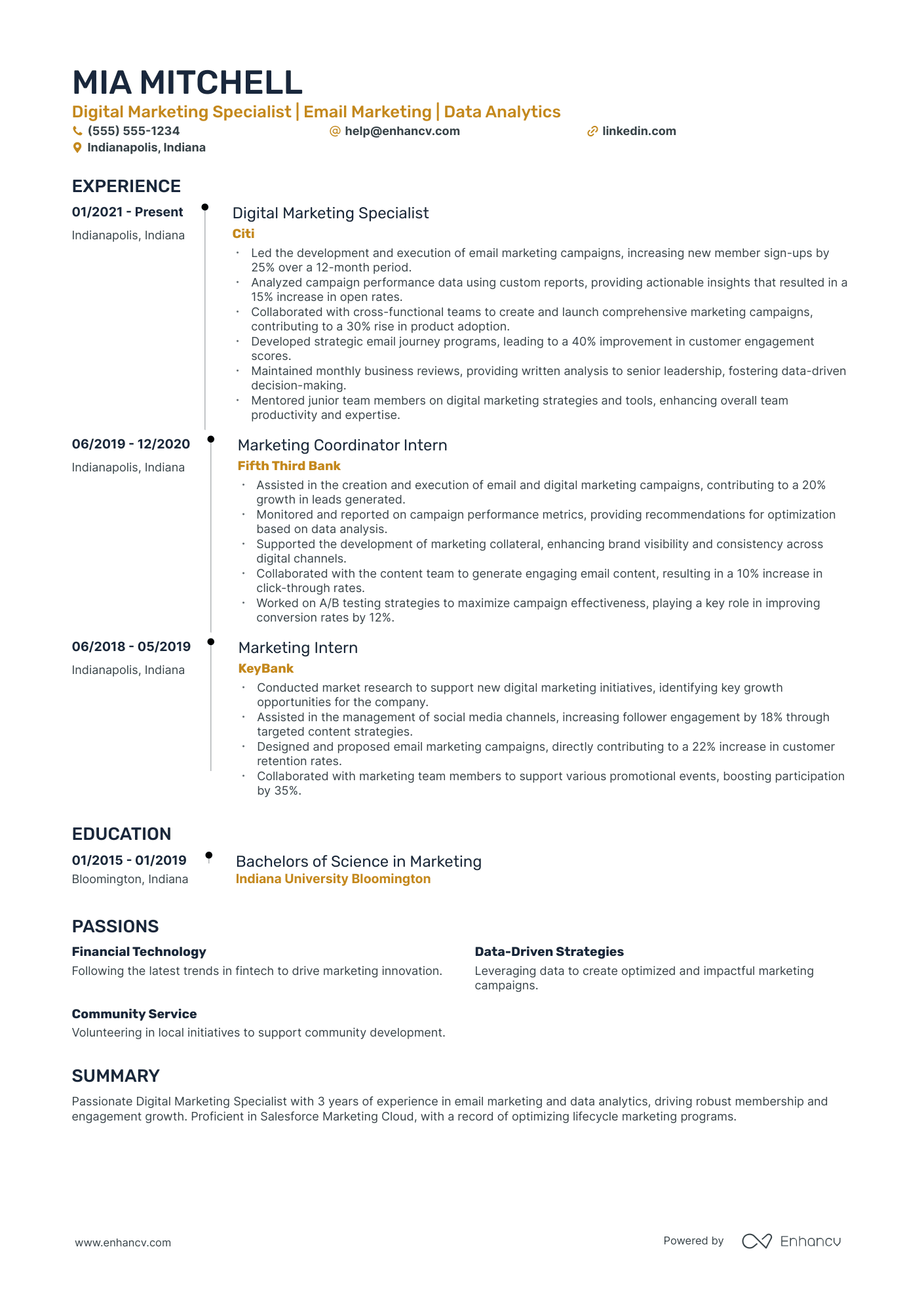 Email Marketing Specialist resume example