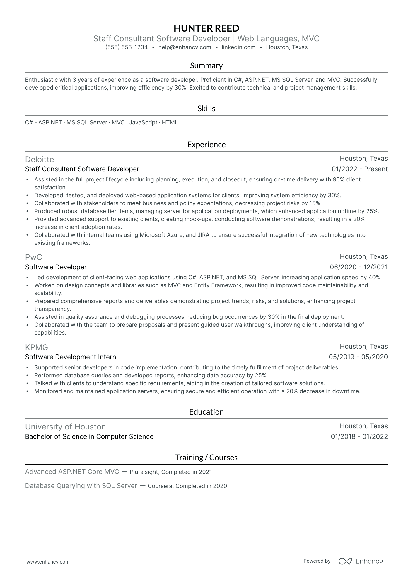 SQL Developer Consultant Resume Example Resume Example