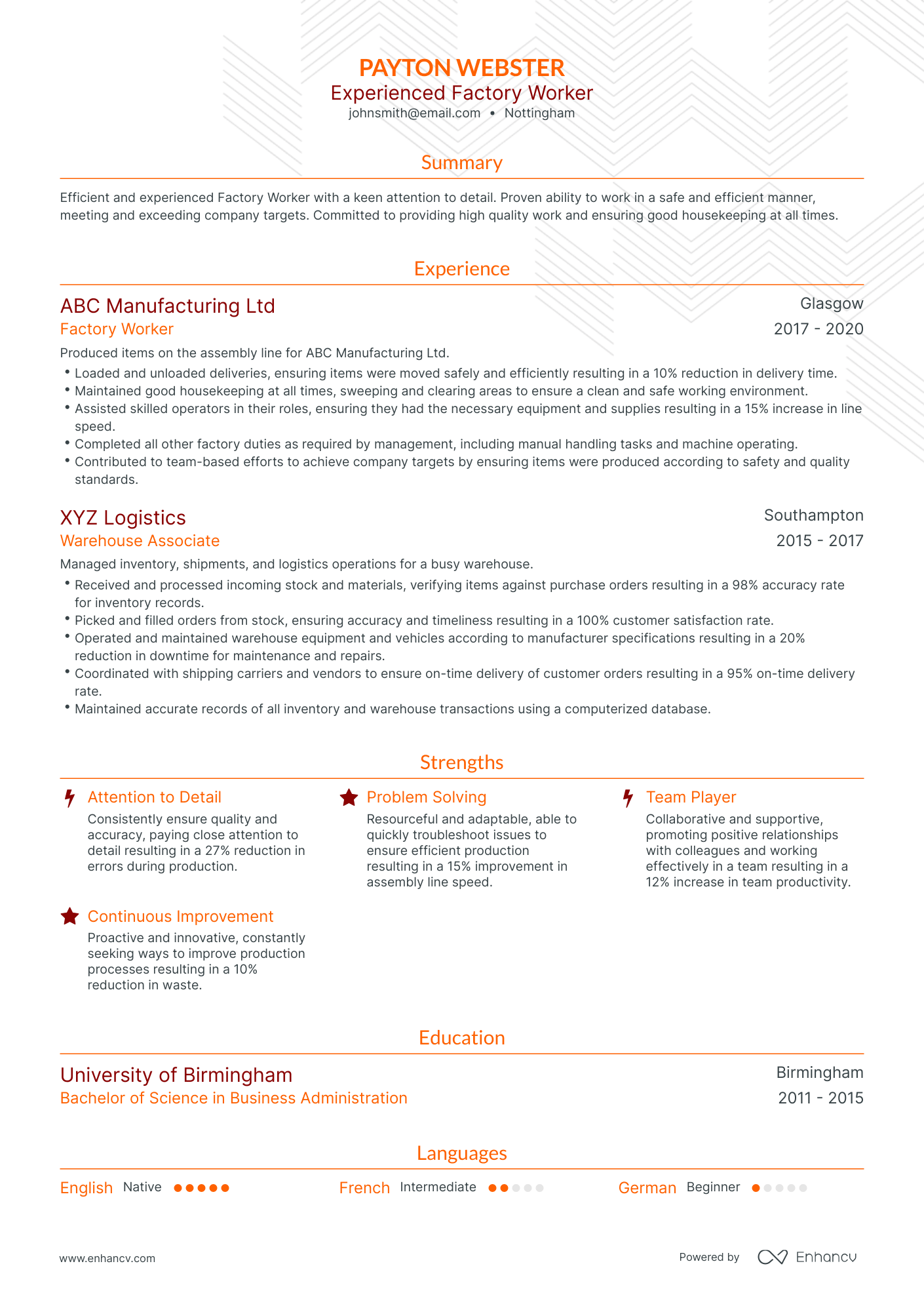 3 Factory Worker CV Examples for 2023