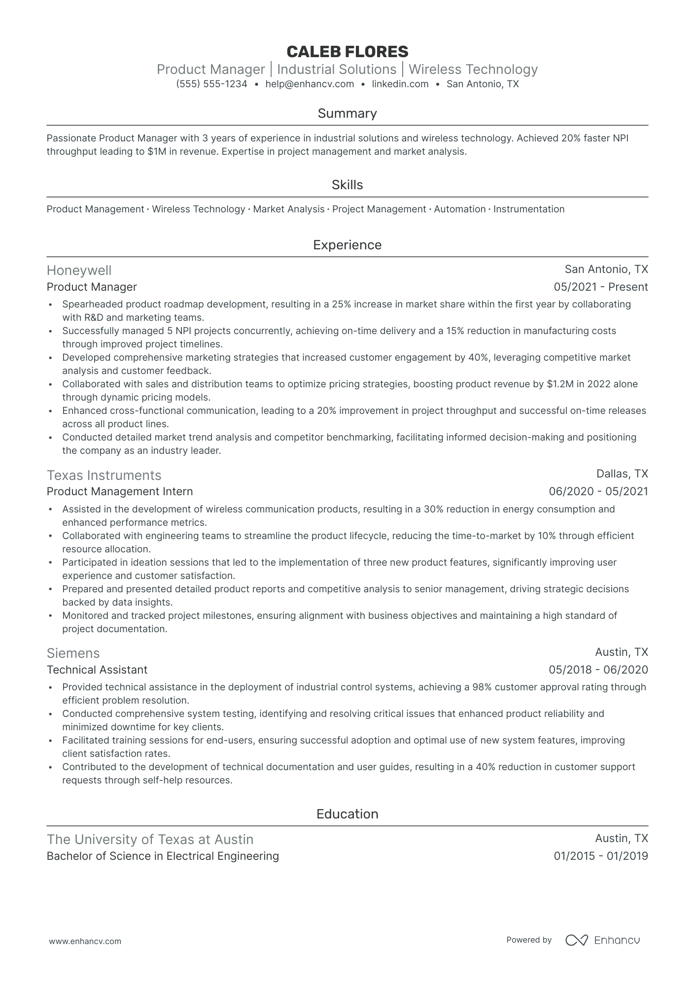 Director of Product Development resume example