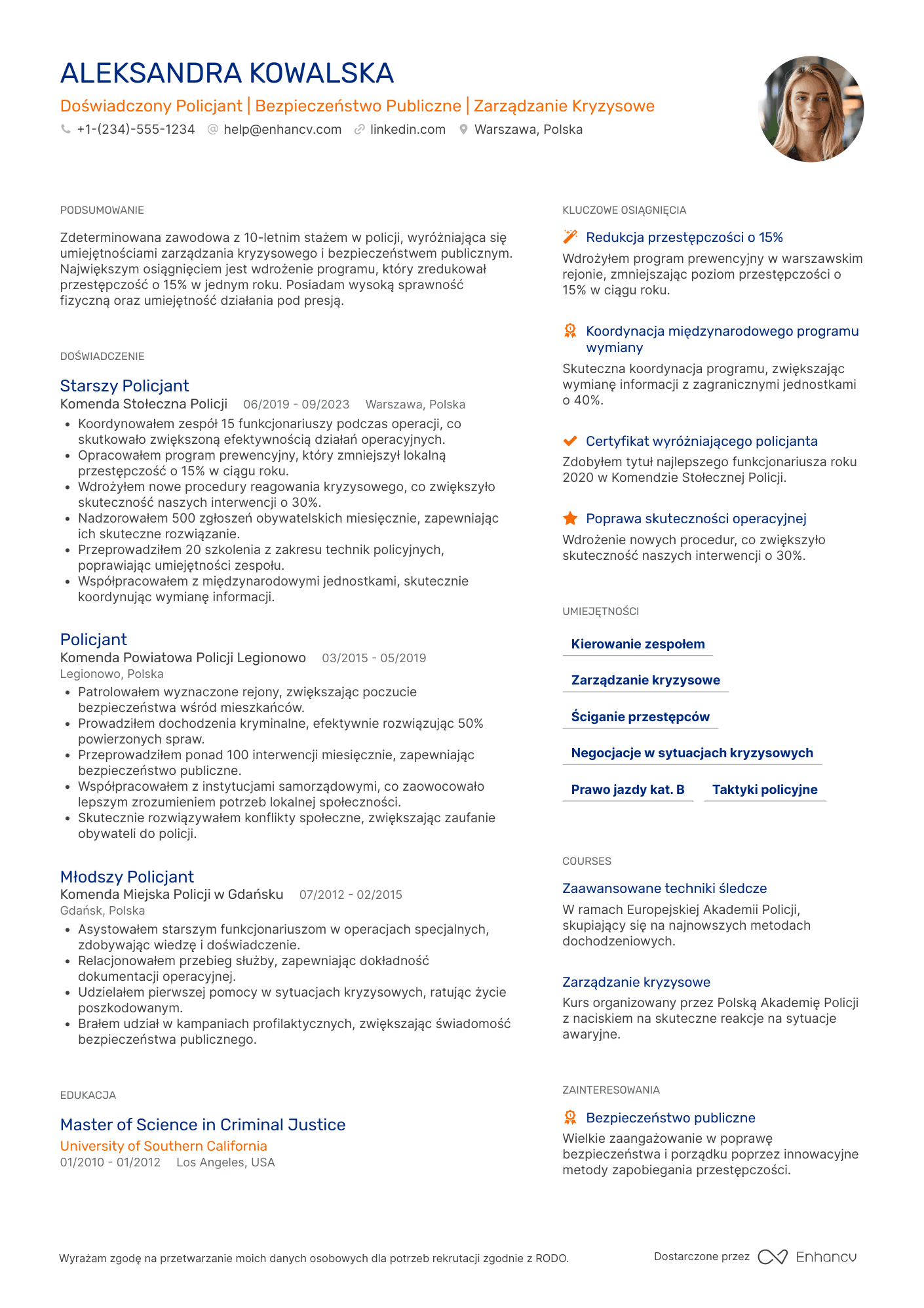 Policjant CV