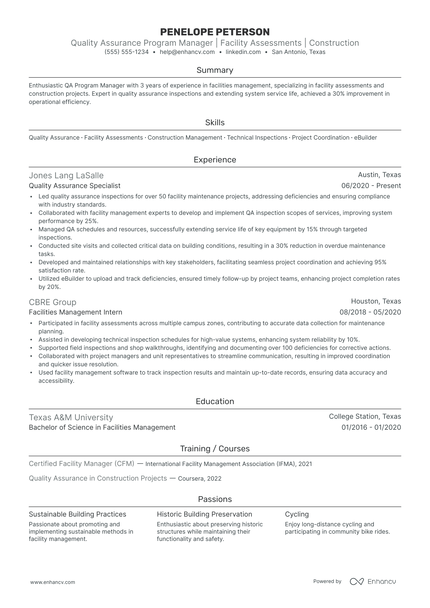 Quality Assurance Program Manager resume example