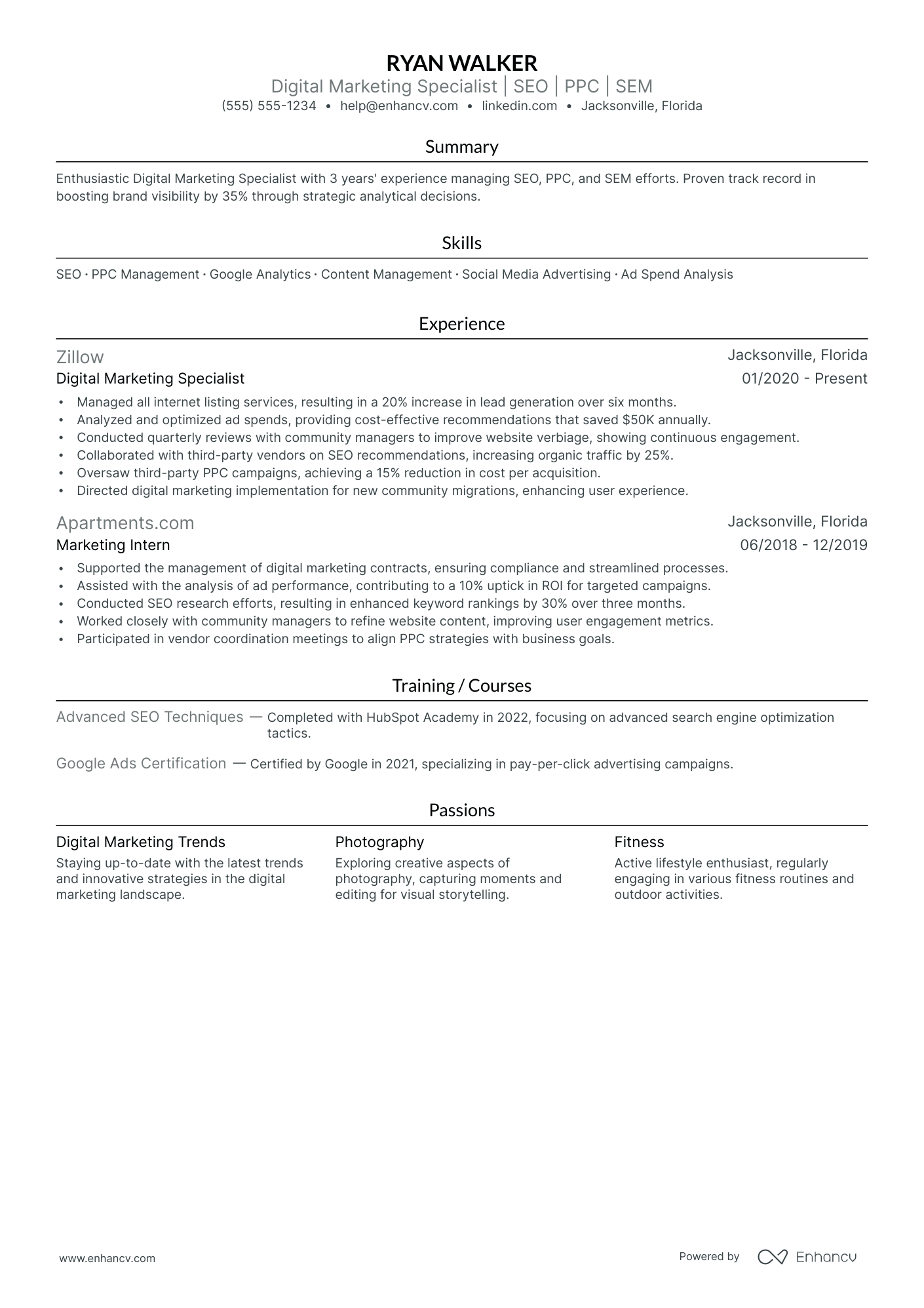 Regional Marketing Manager resume example