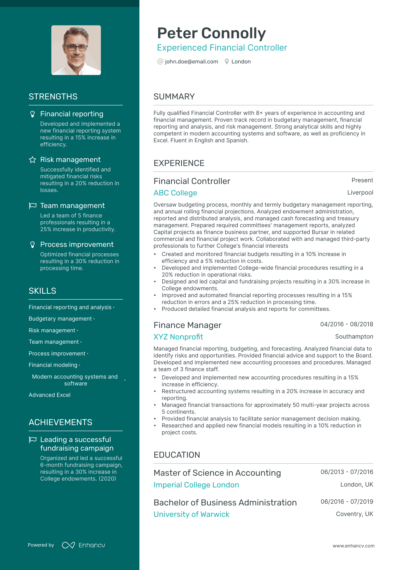 3 Financial Controller CV Examples For 2024   Image 