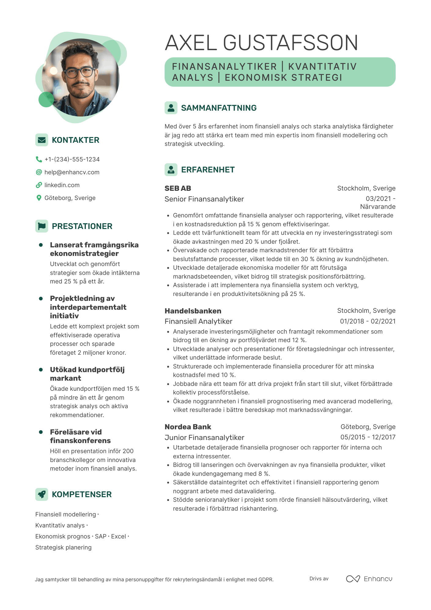 Finansanalytiker CV
