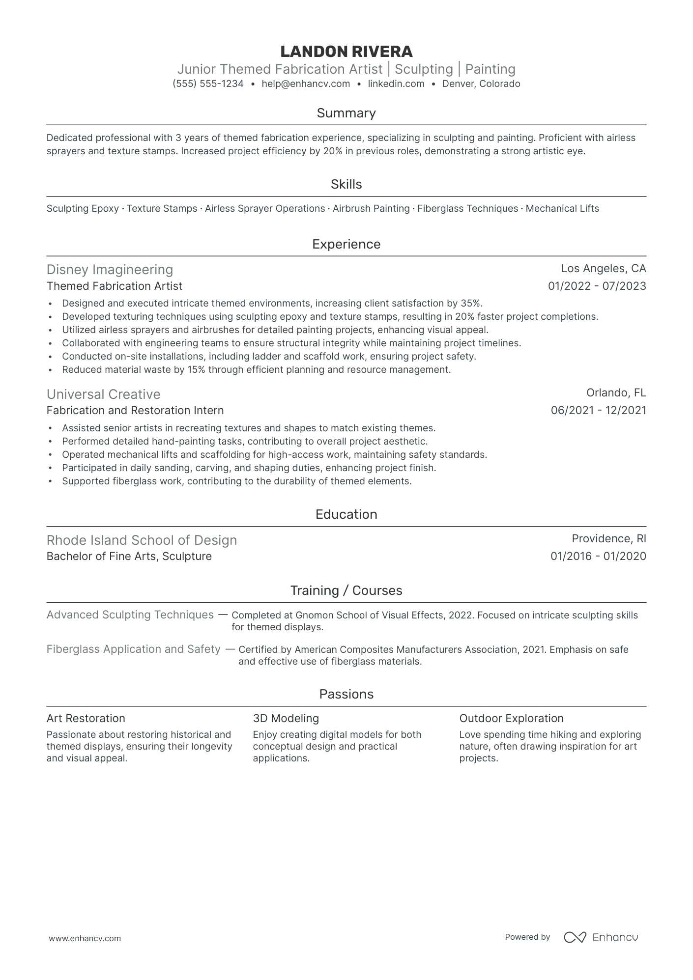 Freelance Art Director resume example