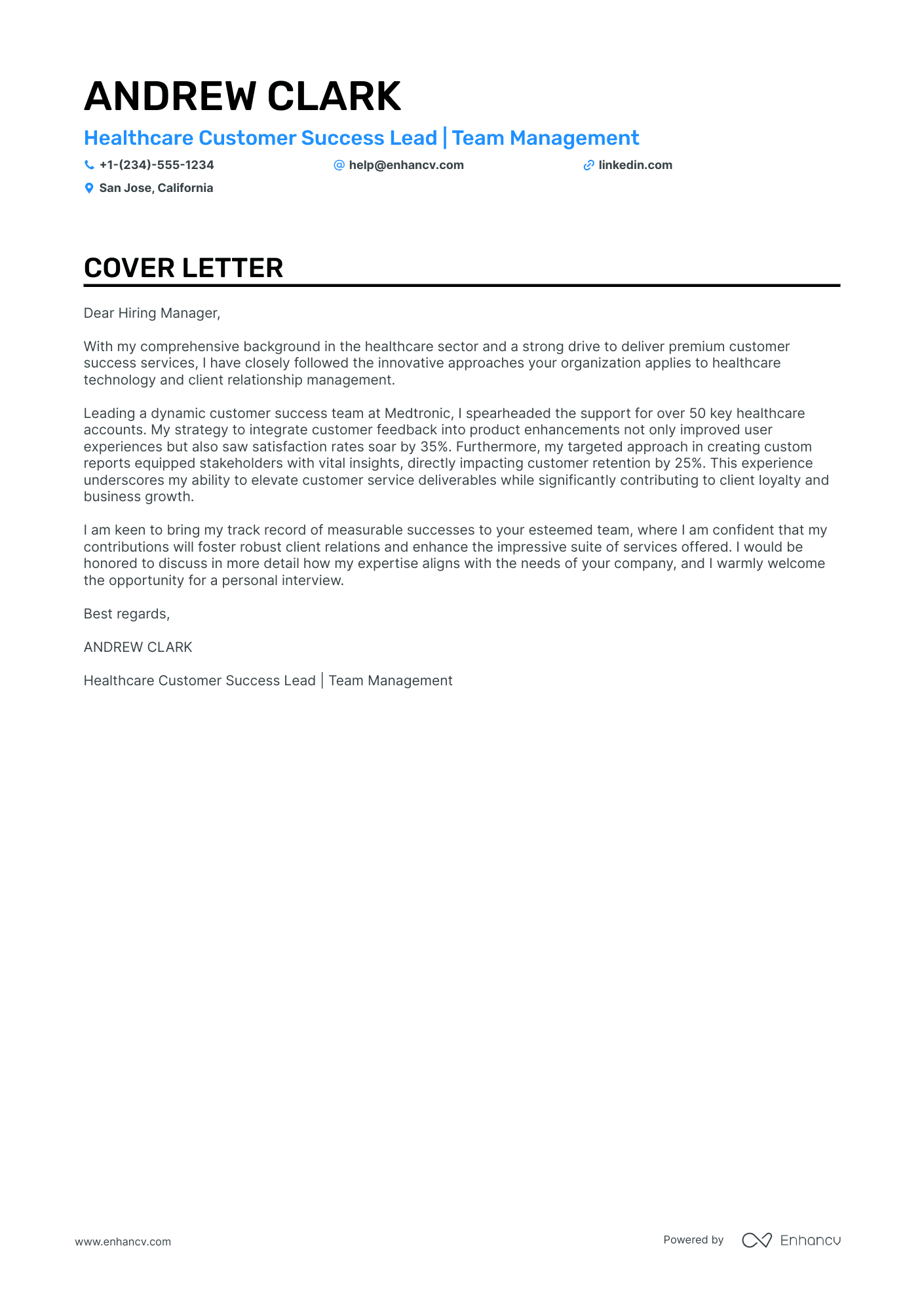 Director of Customer Success cover letter