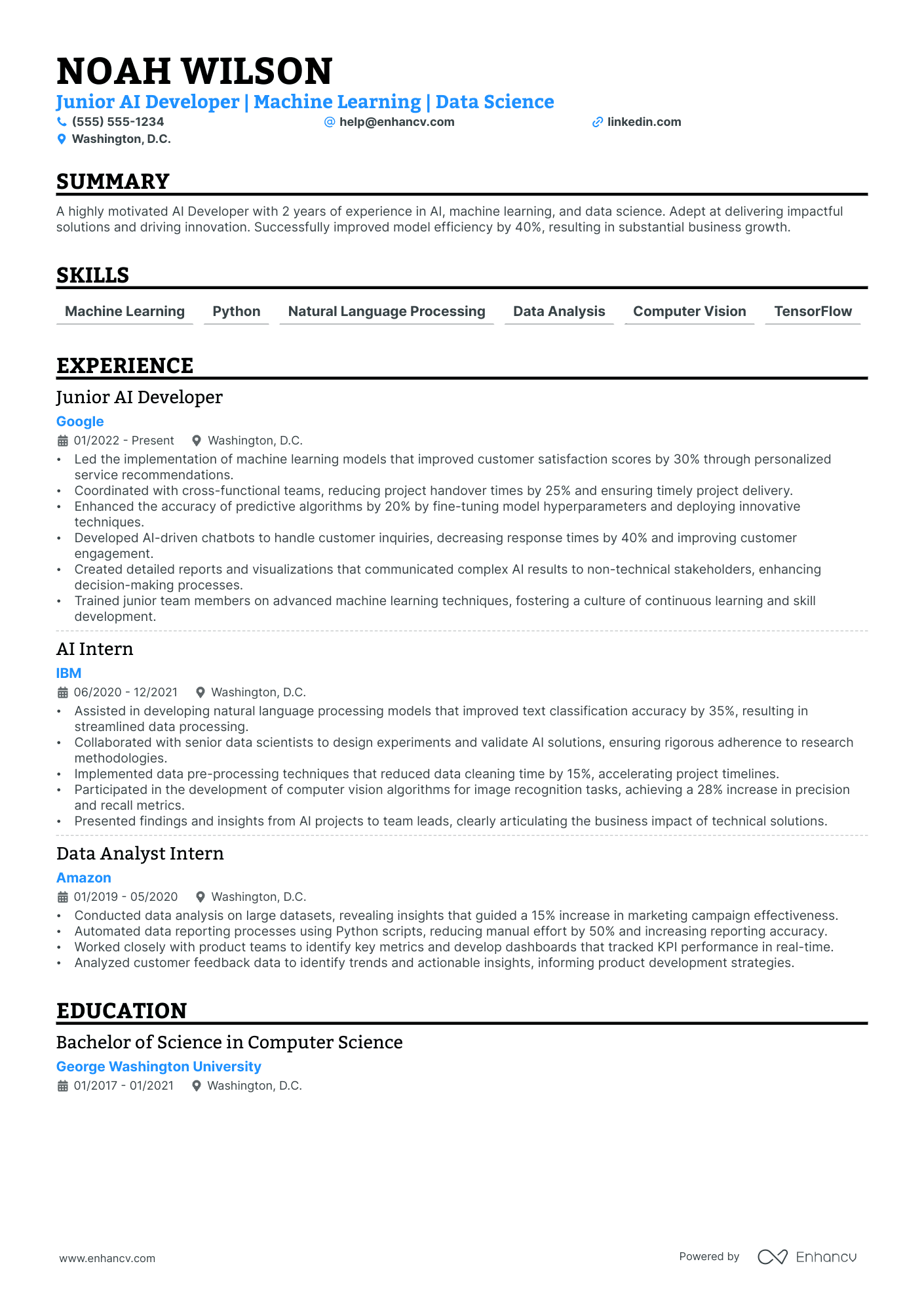 Senior Director of Data Science resume example