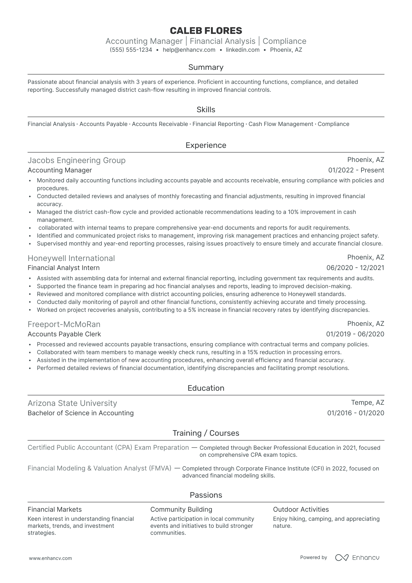 Tax Accounting Manager resume example