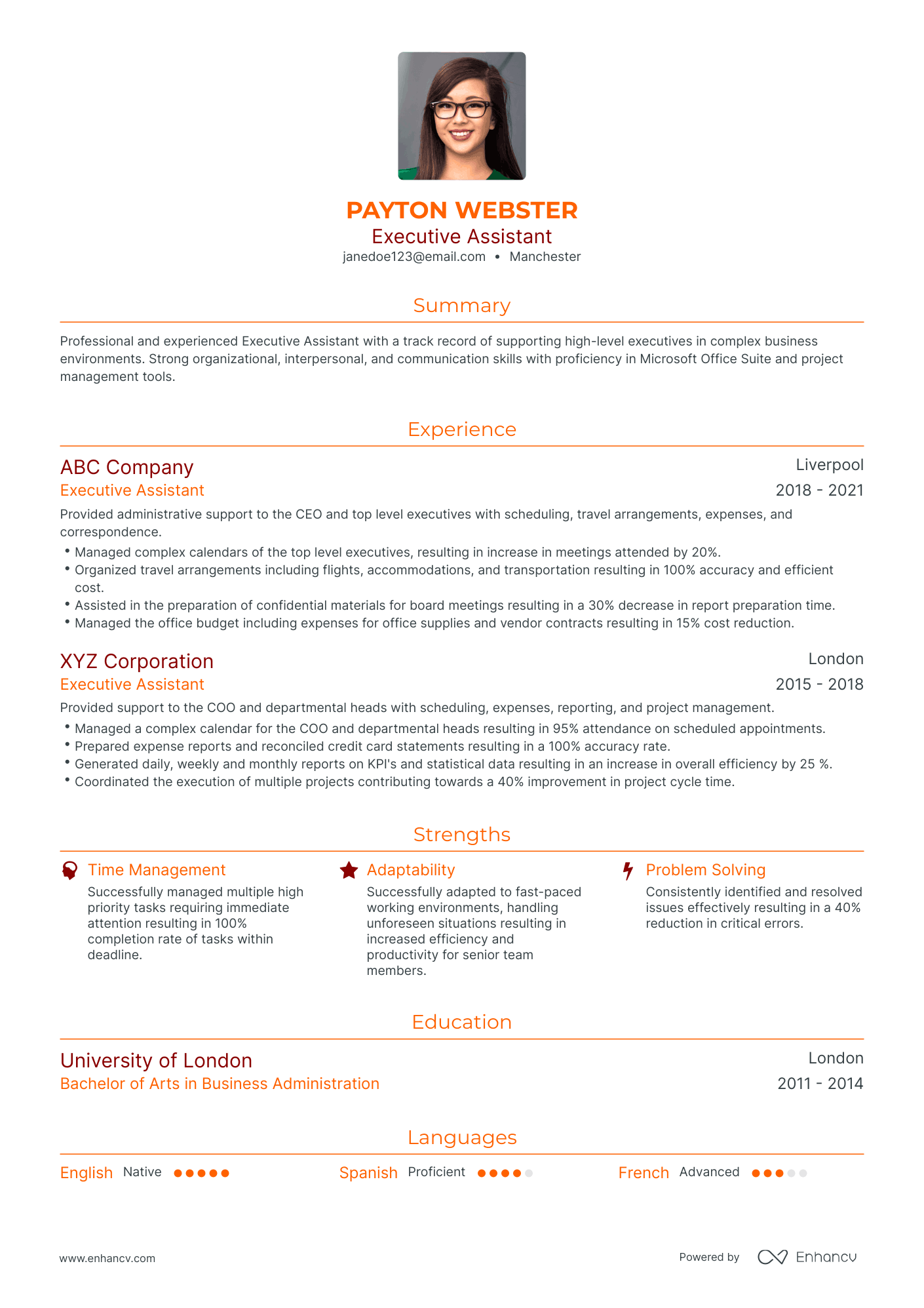 3 Executive Assistant CV Examples For 2023