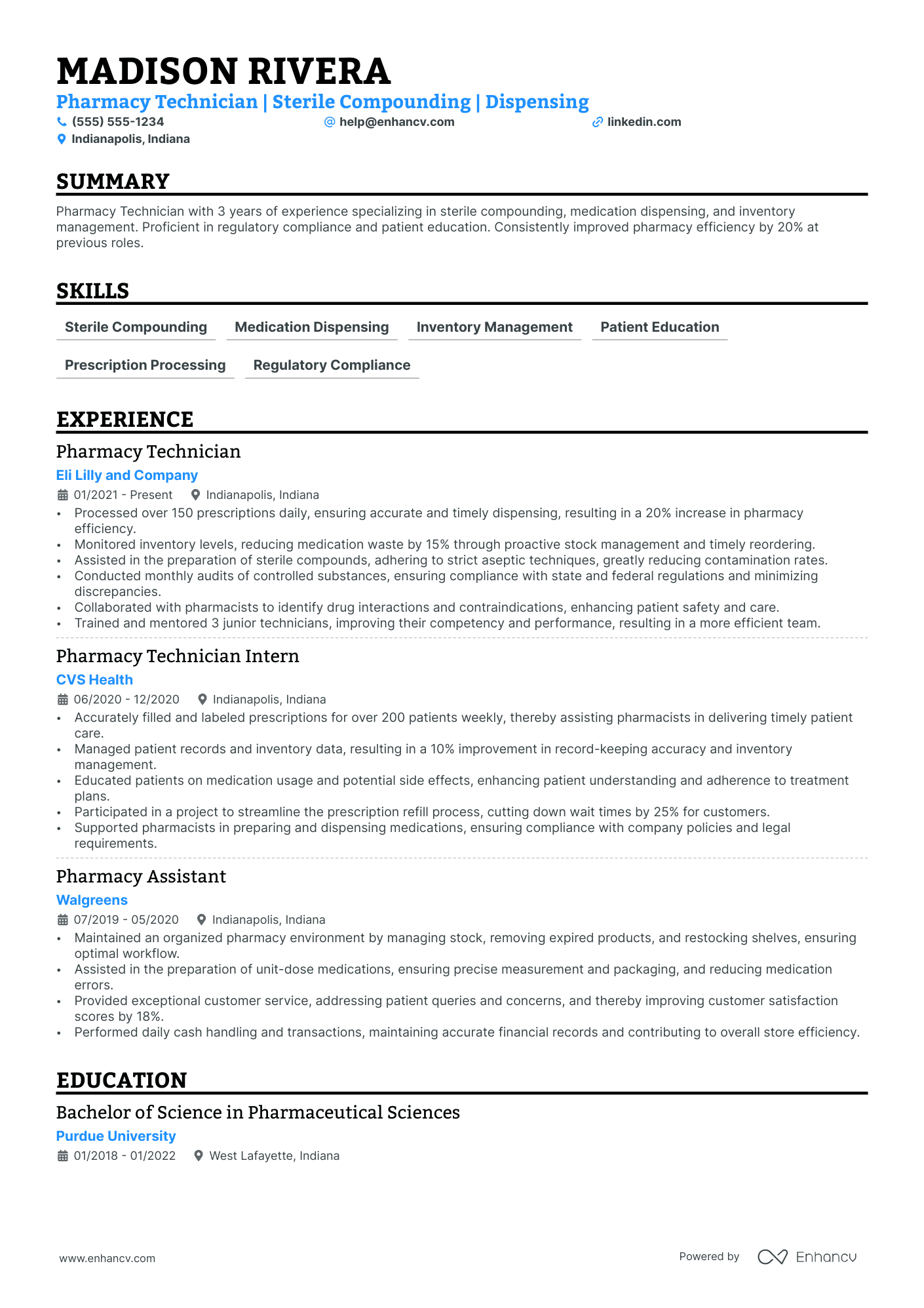 Pharmacy Technician Resume Example Resume Example