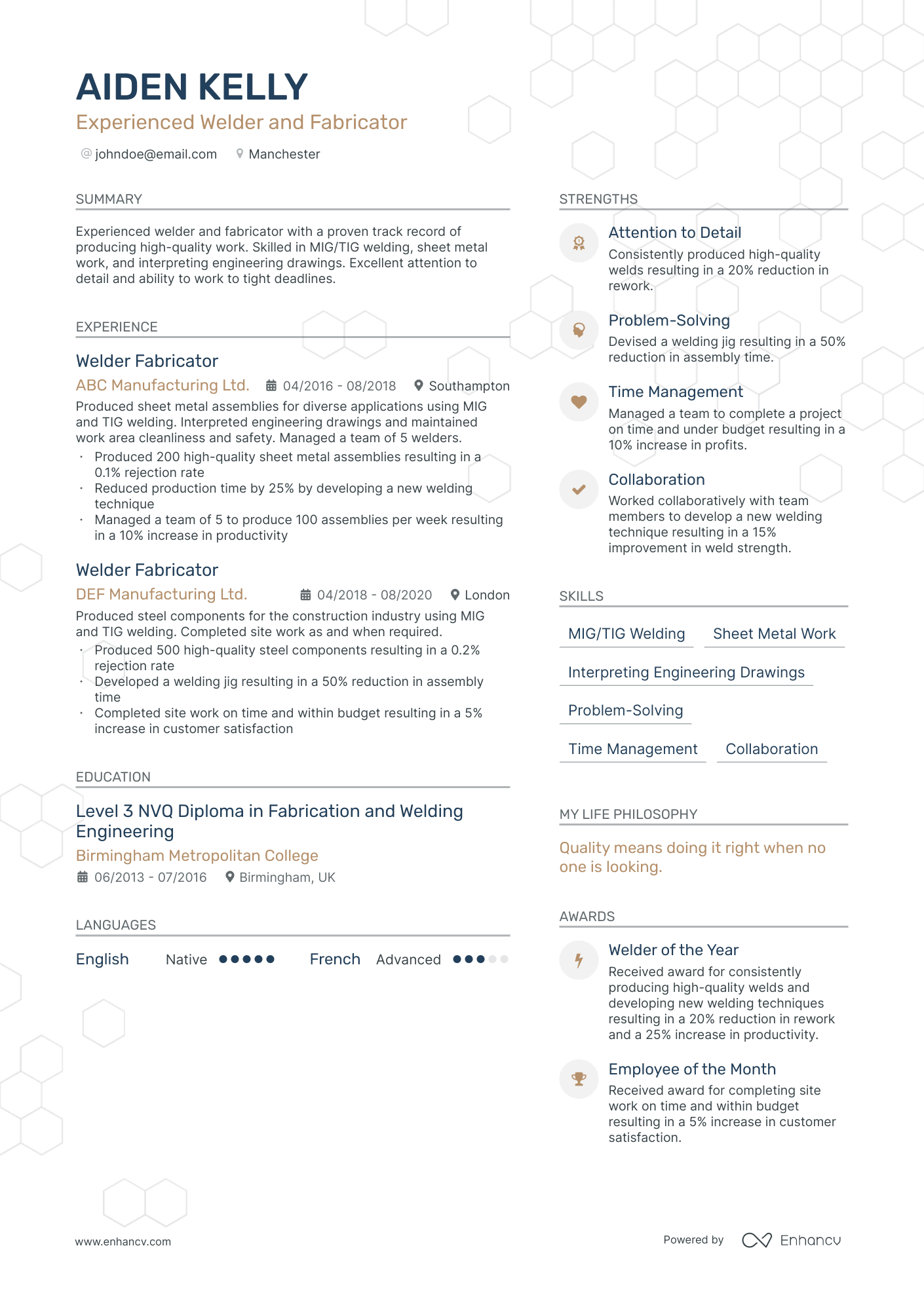 3 Welder CV Examples for 2024