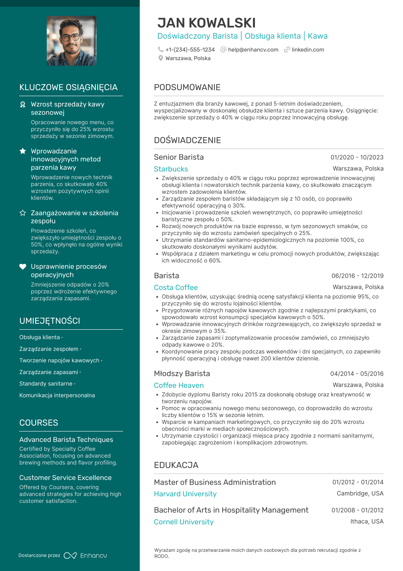 Barista CV