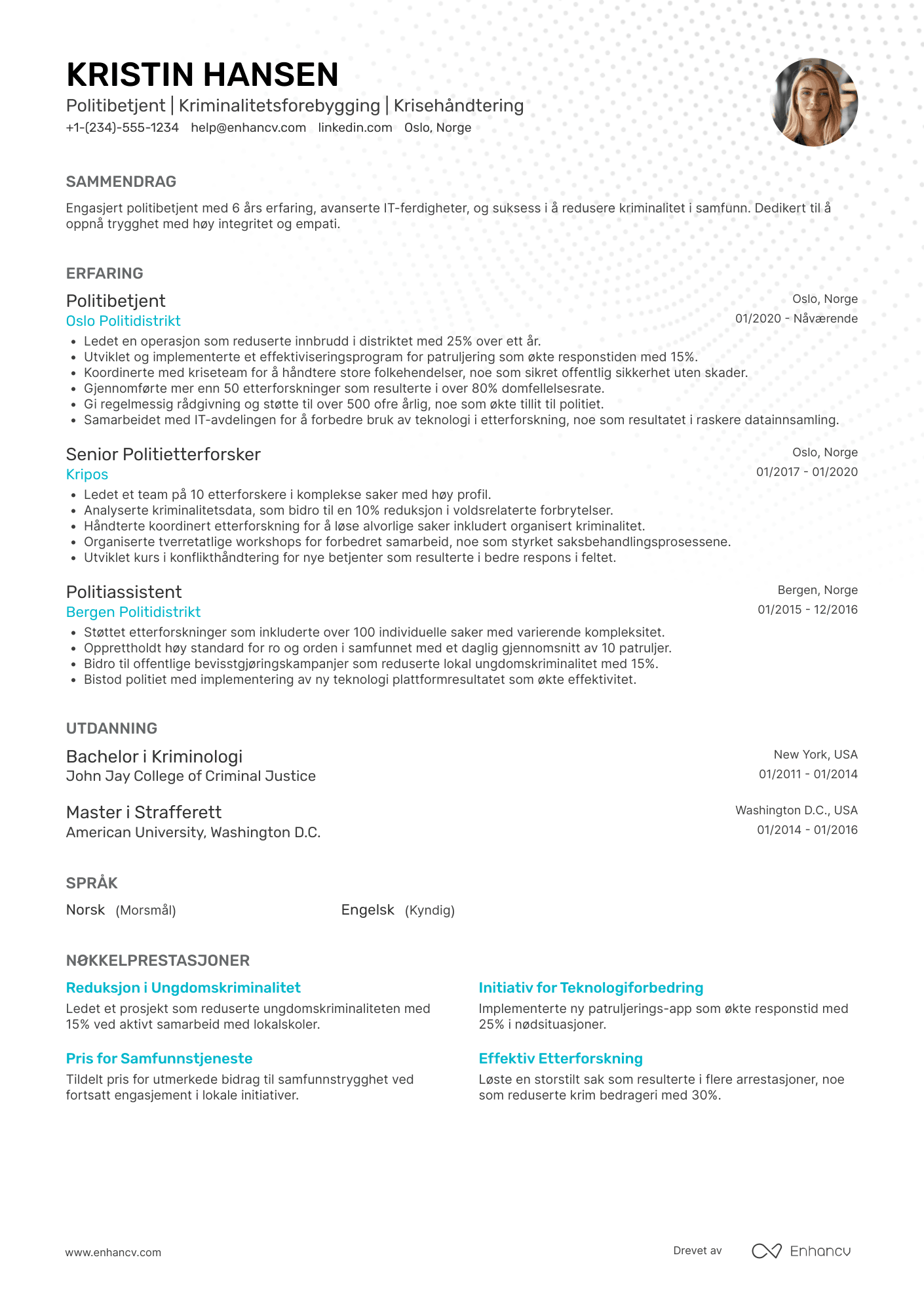 Politibetjent CV