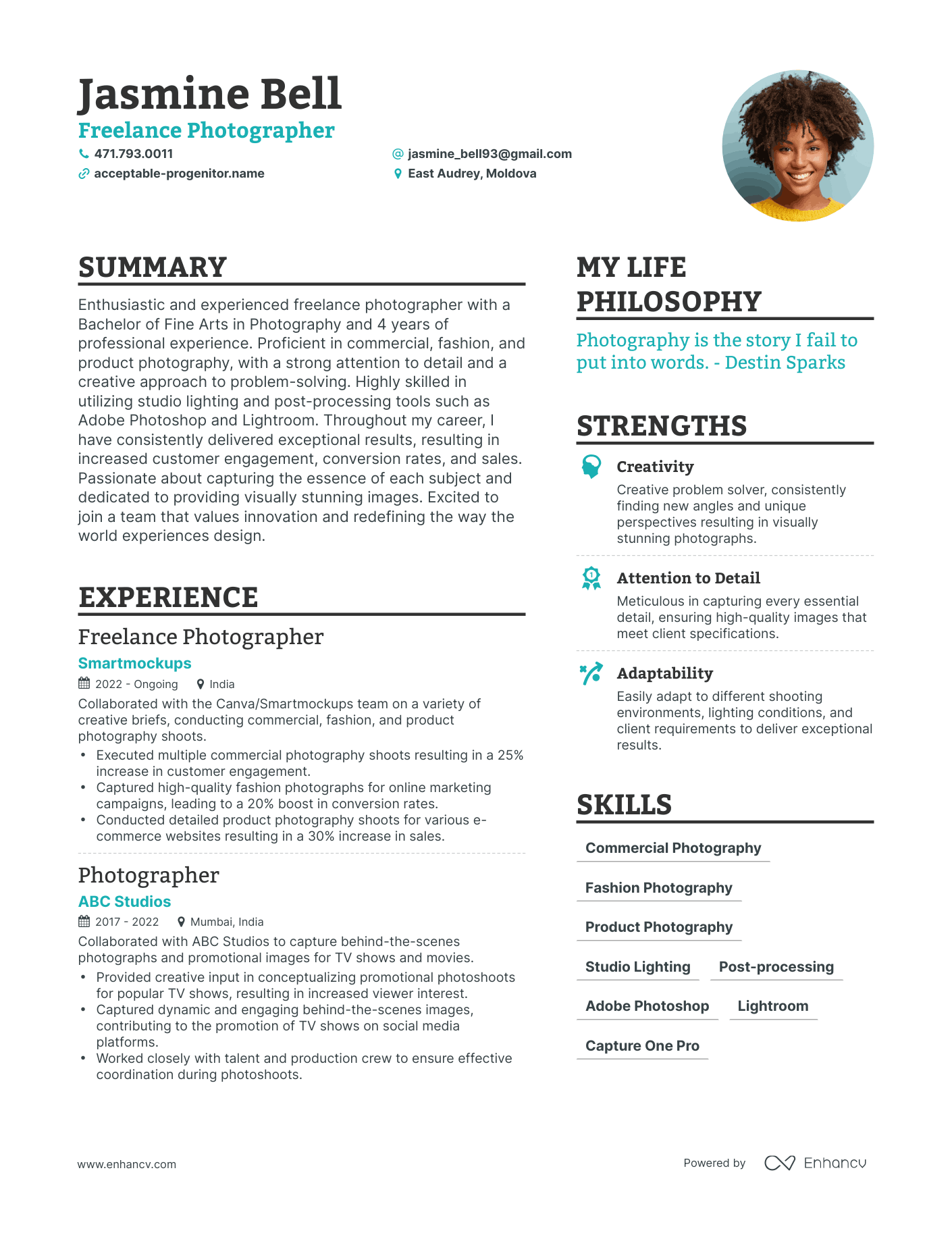 Photography Cv Template Prntbl concejomunicipaldechinu gov co