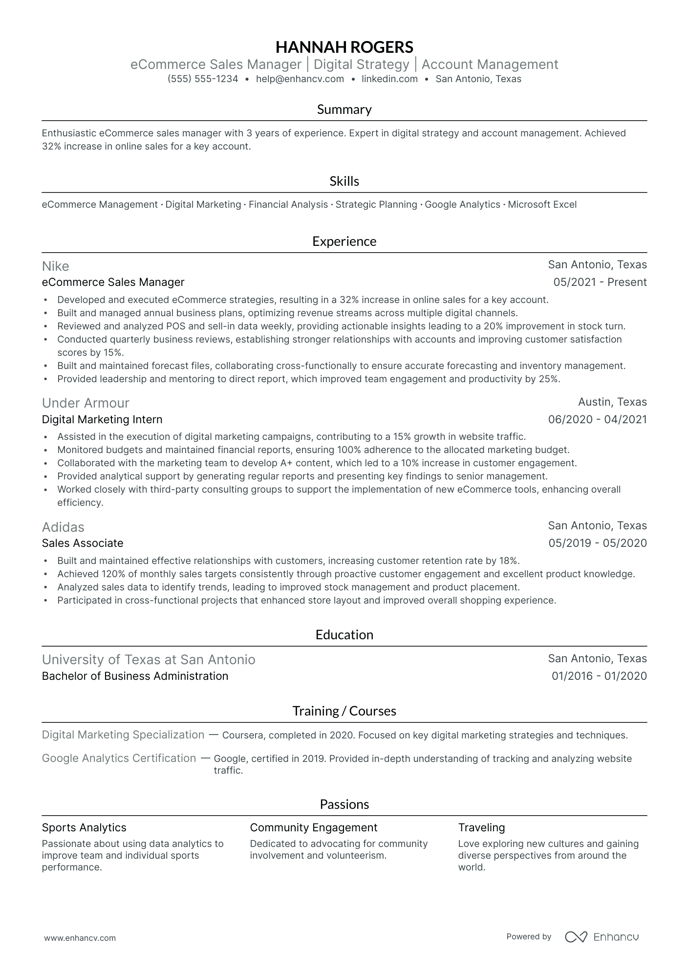 Ecommerce Sales Manager Resume Example Resume Example