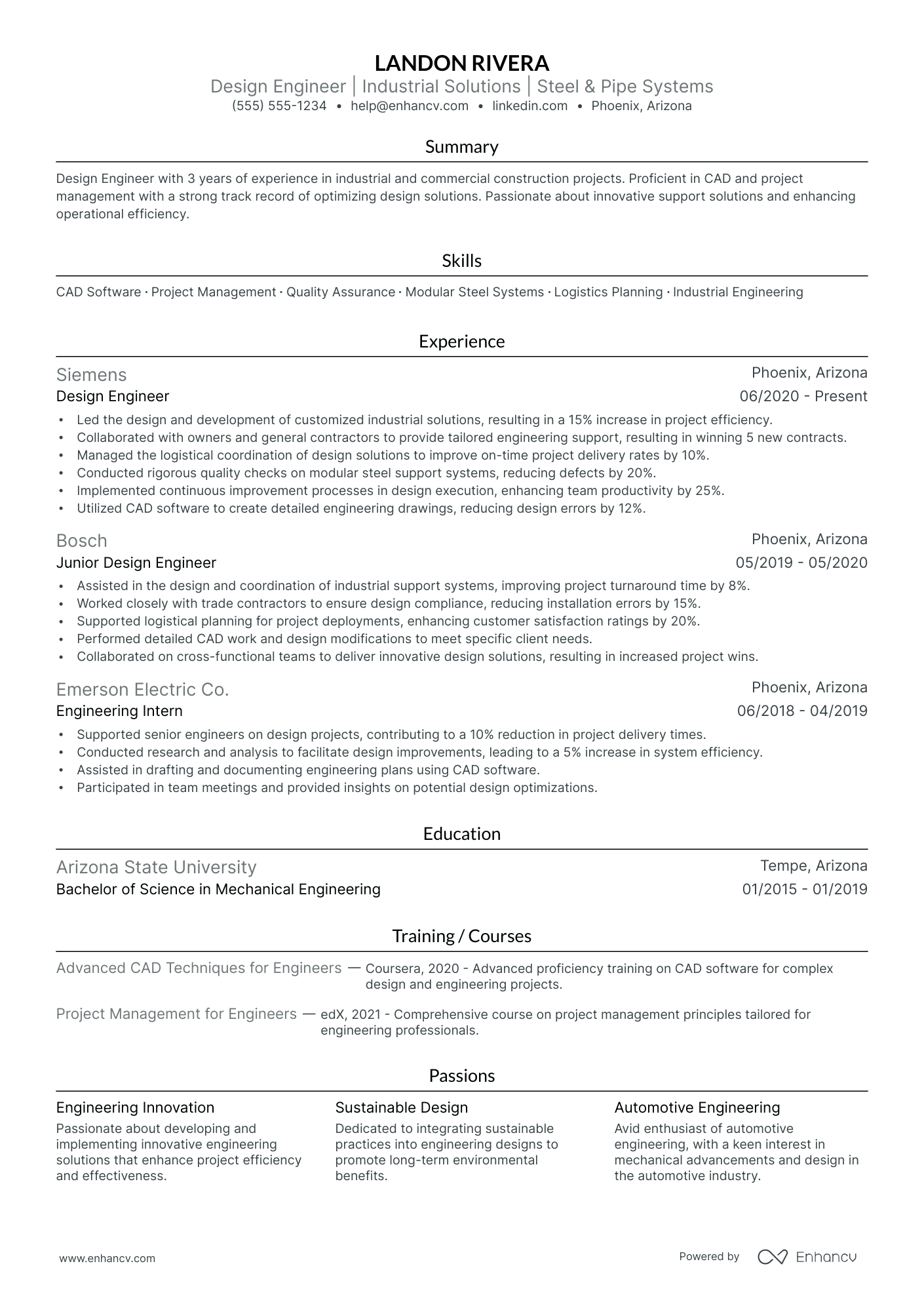 Manufacturing Design Engineer Resume Example Resume Example