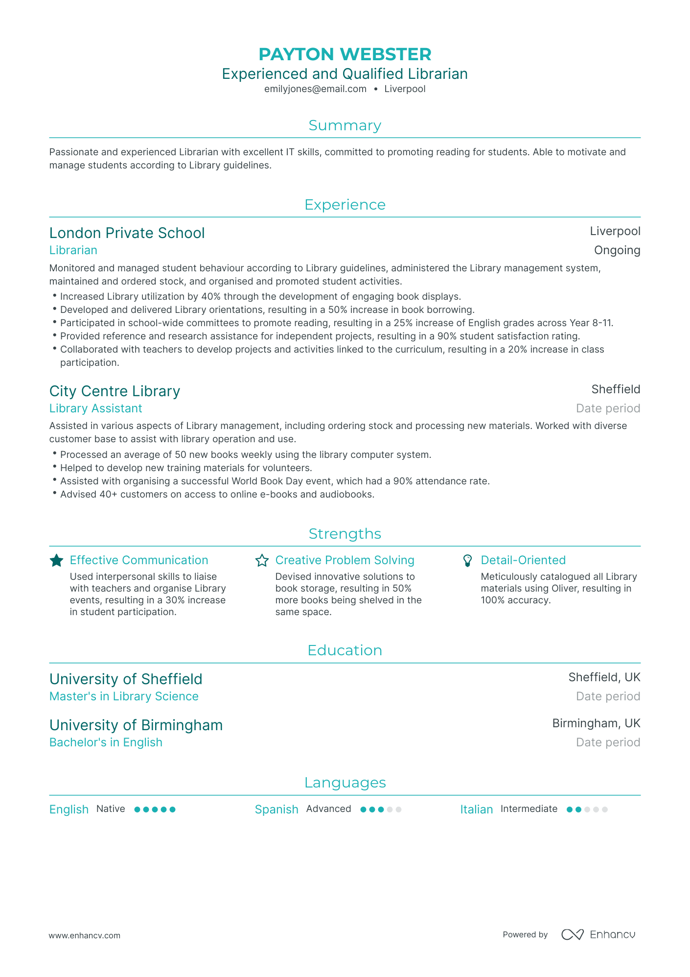 3 Librarian CV Examples for 2023