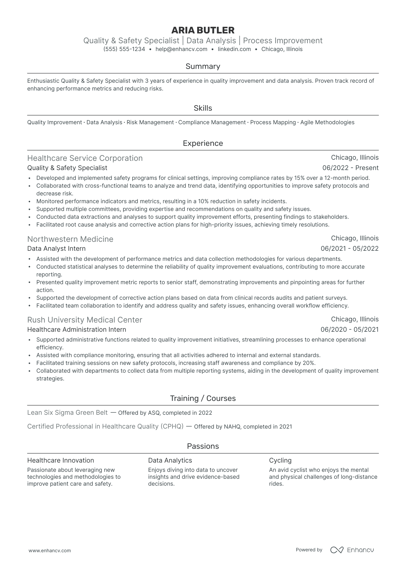 QA Data Analyst resume example