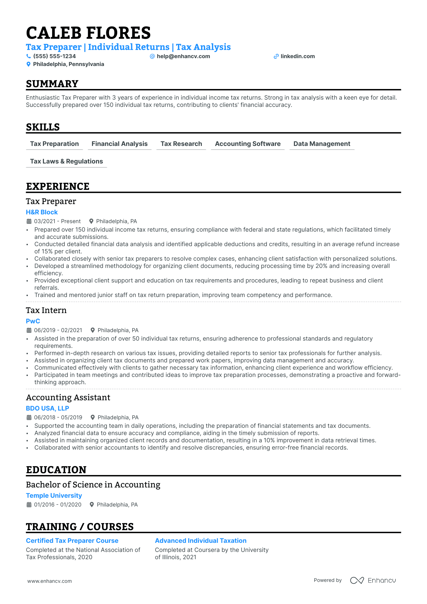 Certified Tax Preparer Resume Example Resume Example