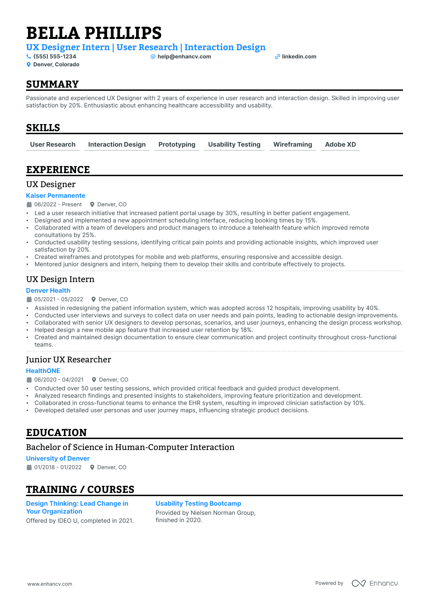 UX Designer Intern Resume Example Resume Example