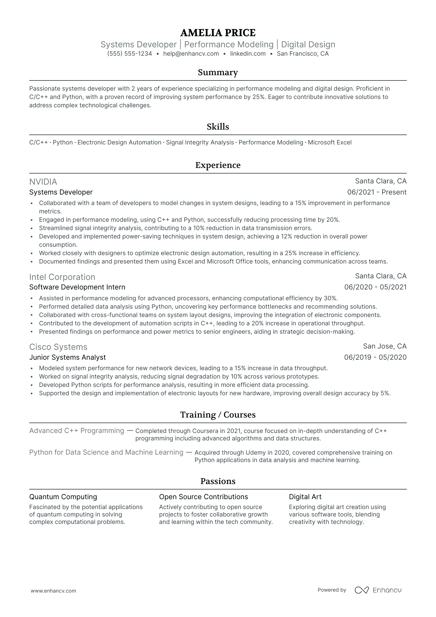 Software Developer Analyst resume example