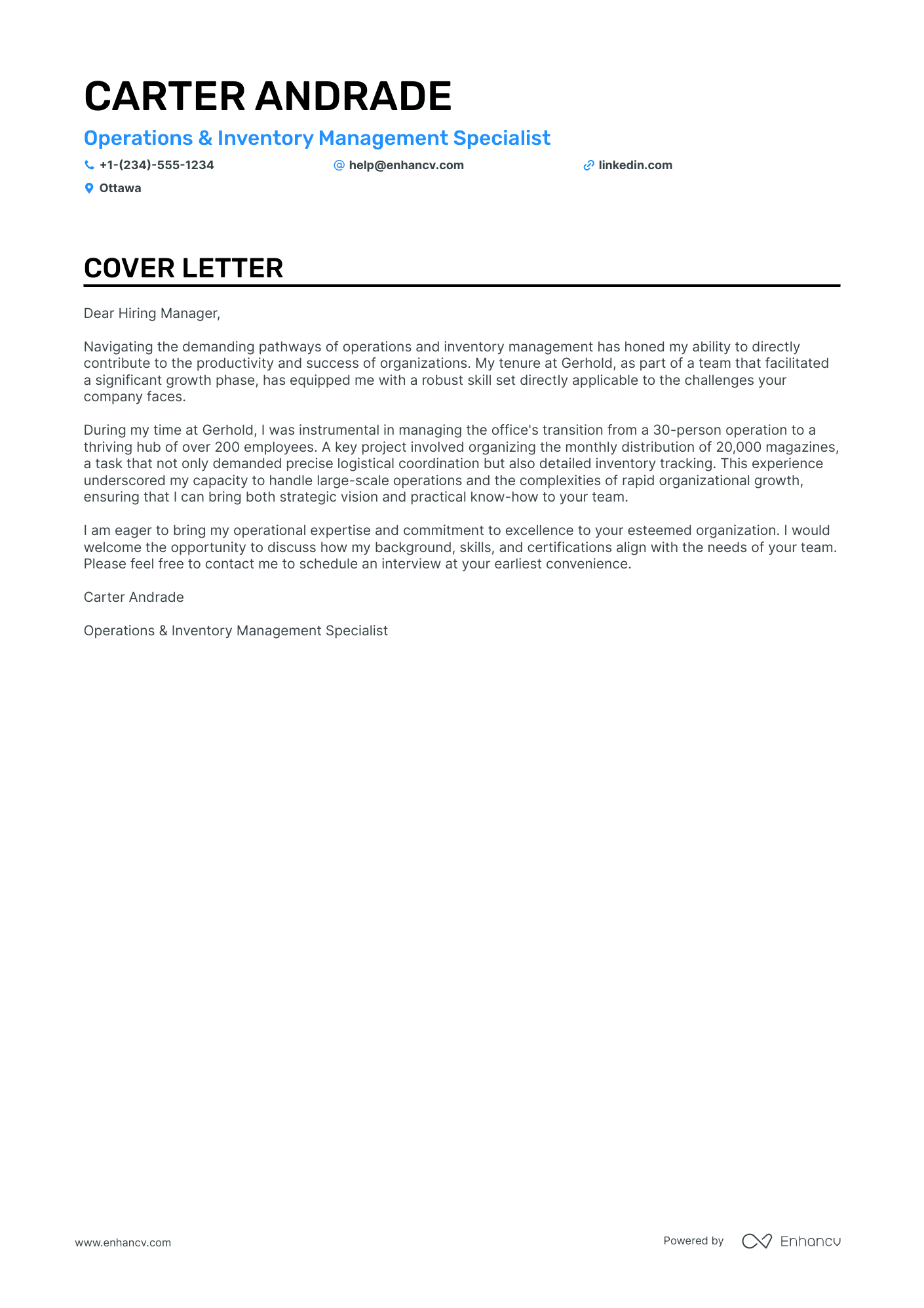 Office Manager cover letter