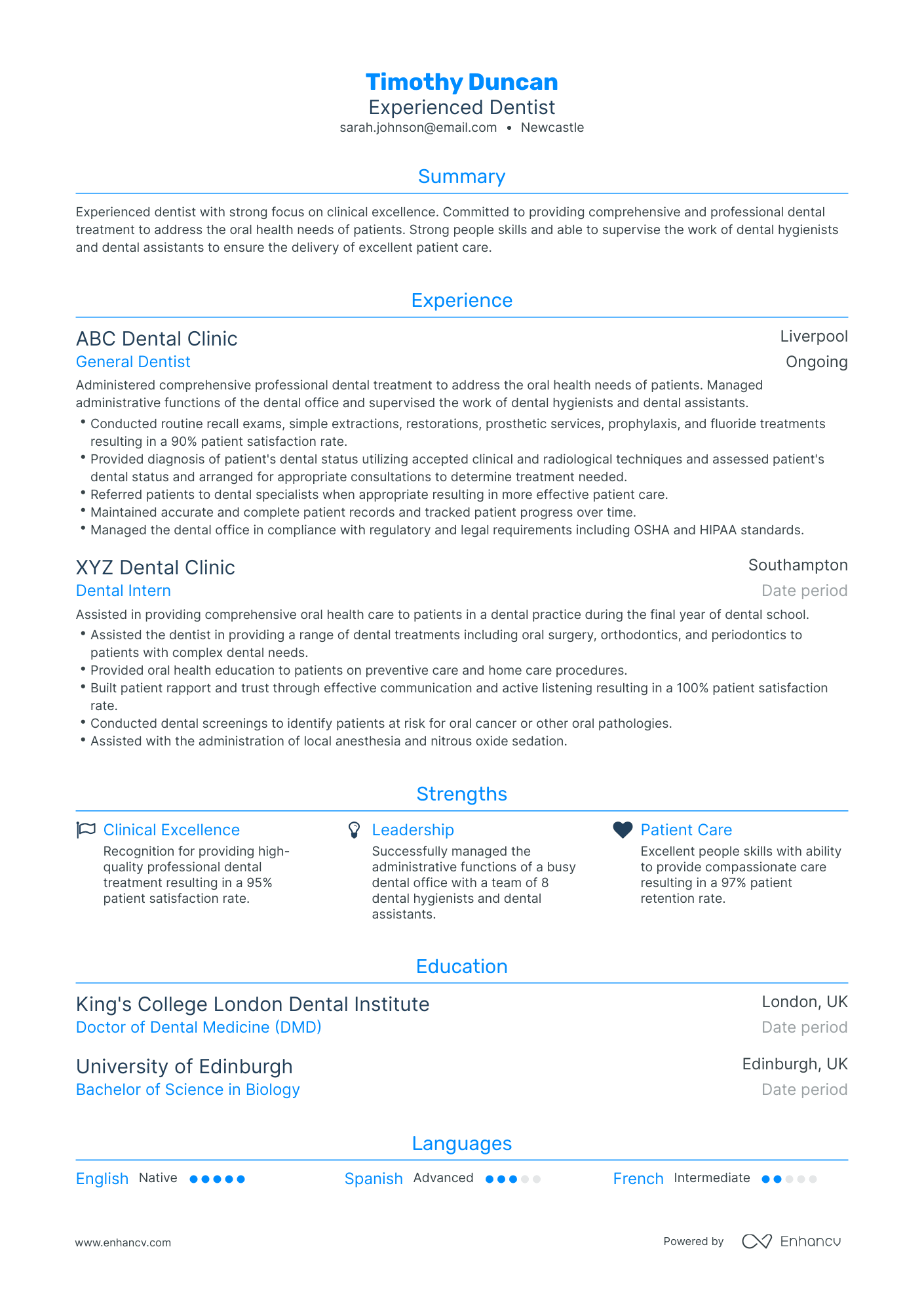 3 Dentist CV Examples for 2023