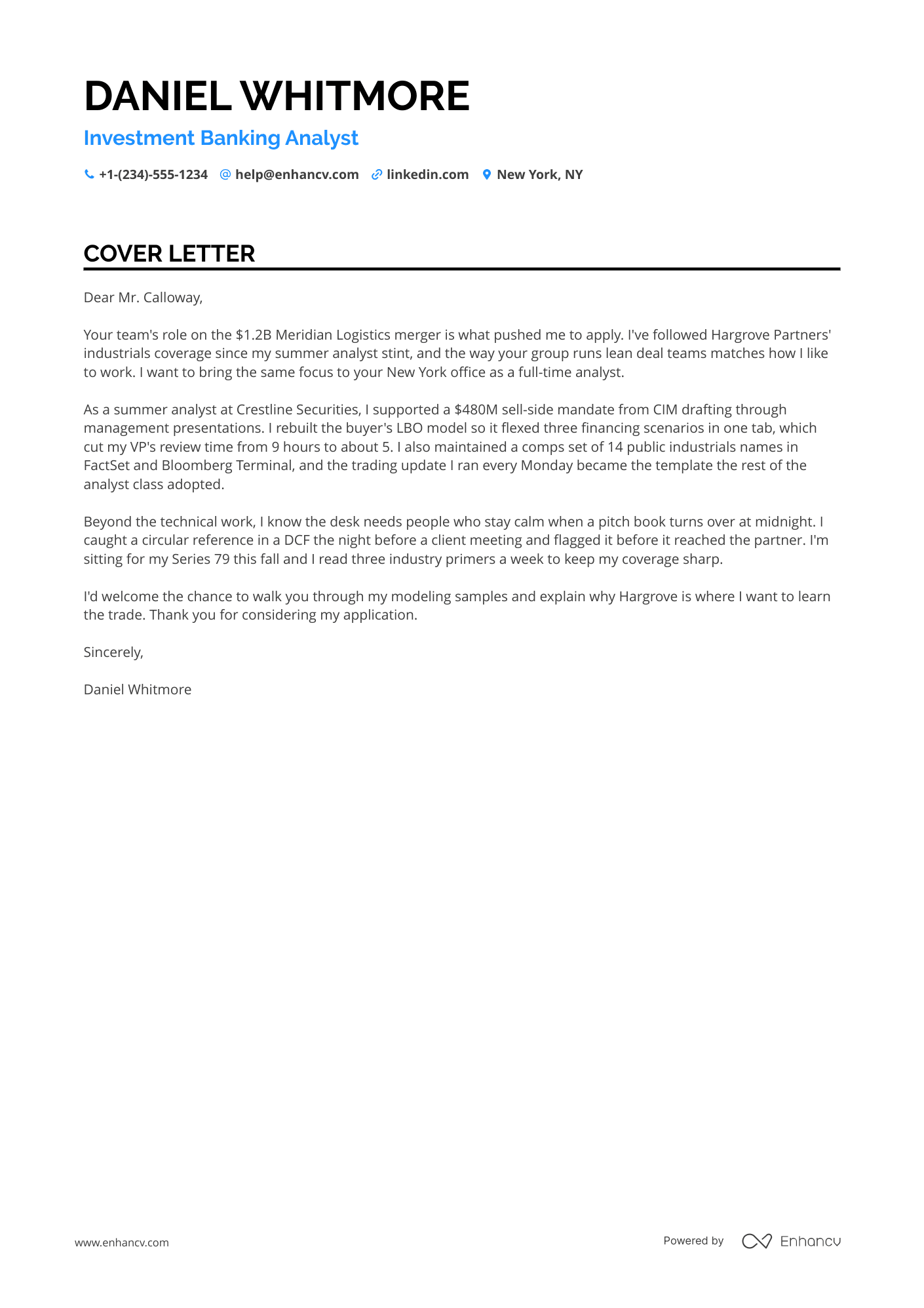 Banking cover letter