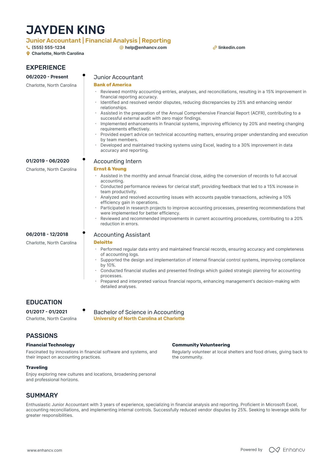 Senior Accountant resume example