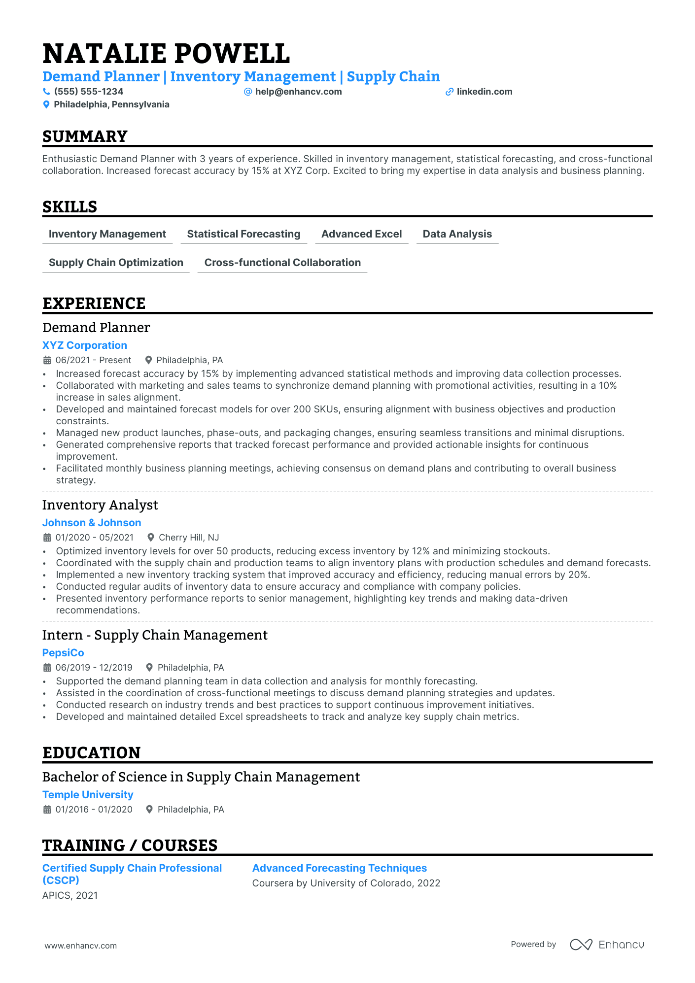 Senior Demand Planner Resume Example Resume Example