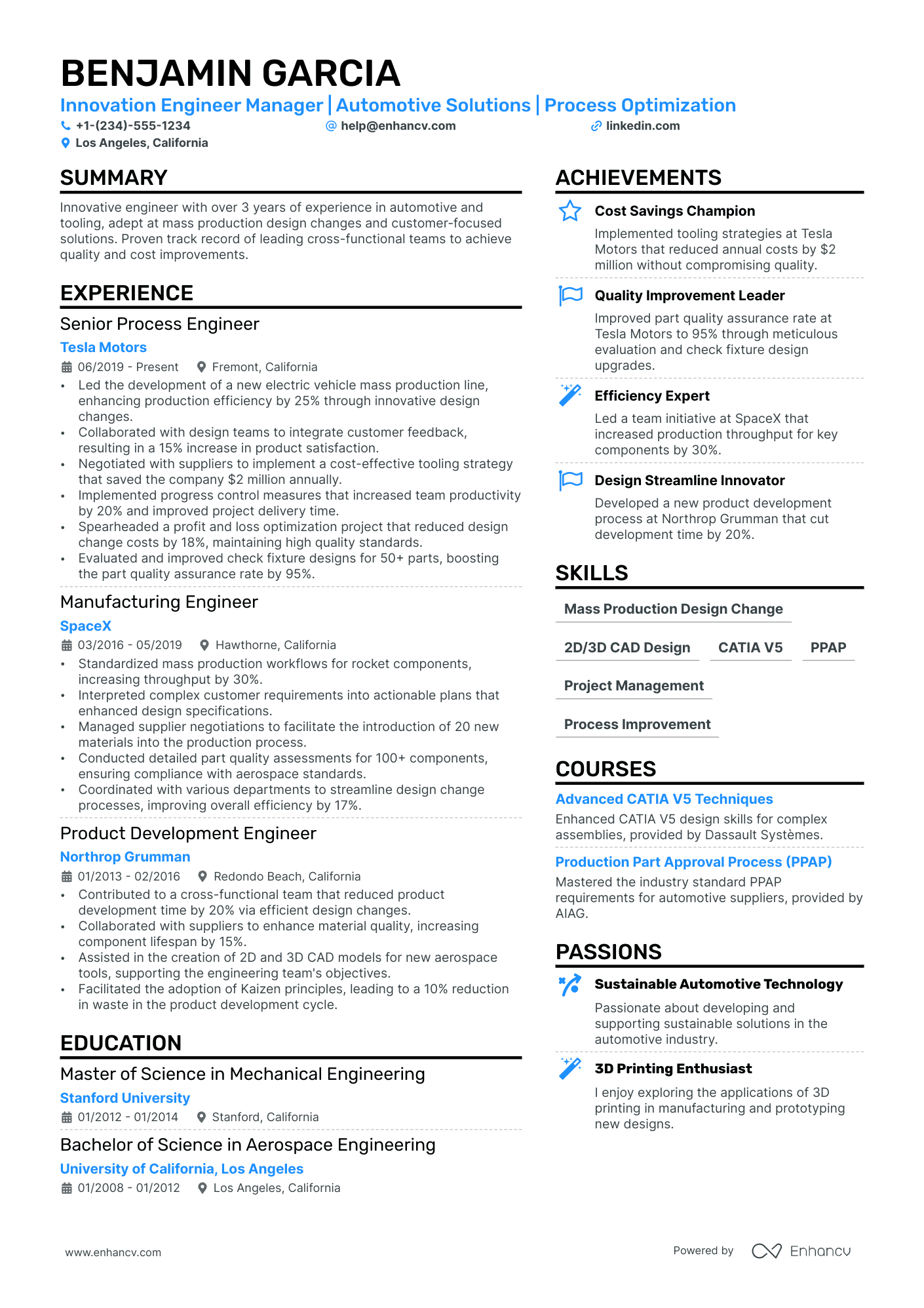 Innovation Manager resume example