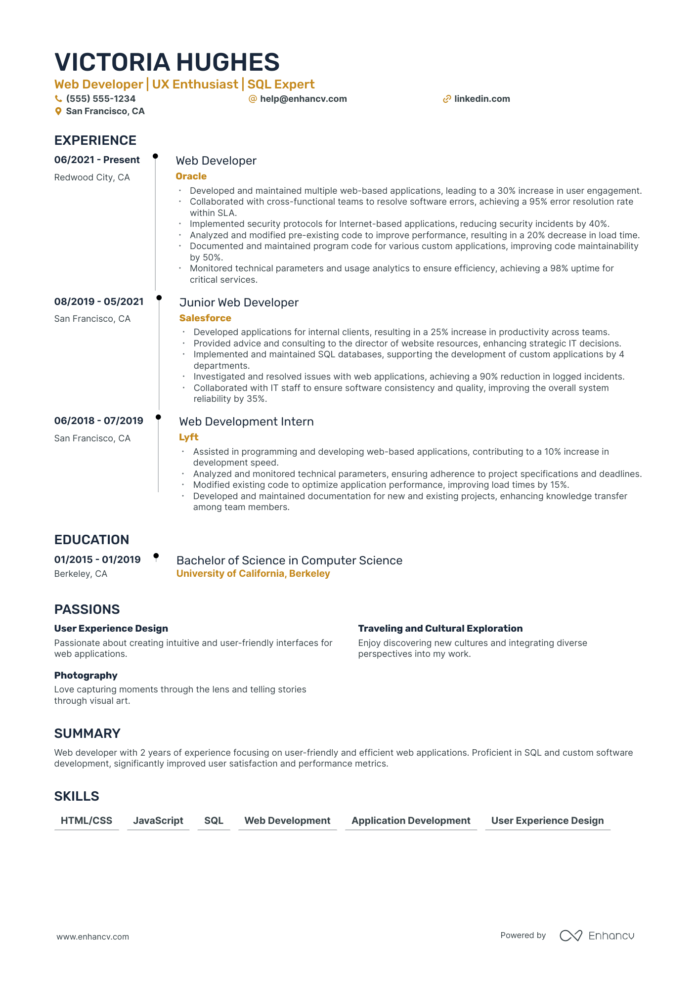 Web Programmer resume example