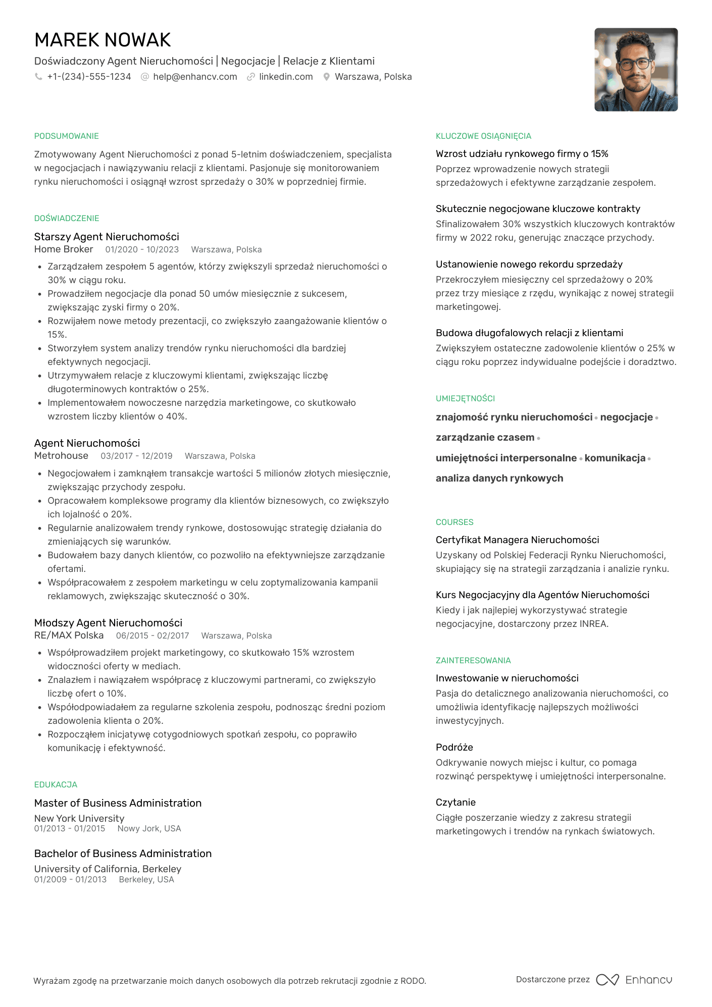 Agent Nieruchomości CV