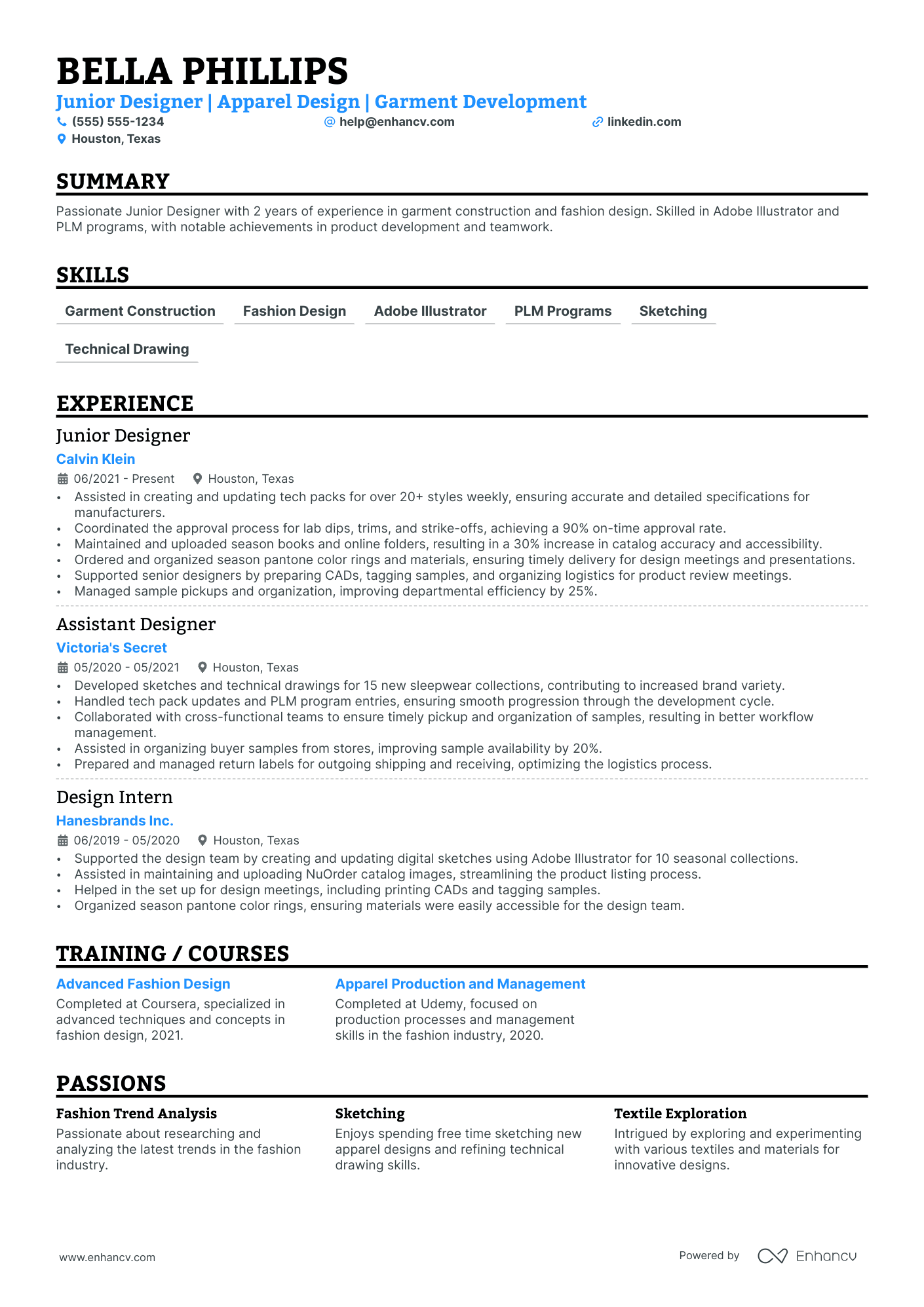 Sustainable Fashion Designer resume example