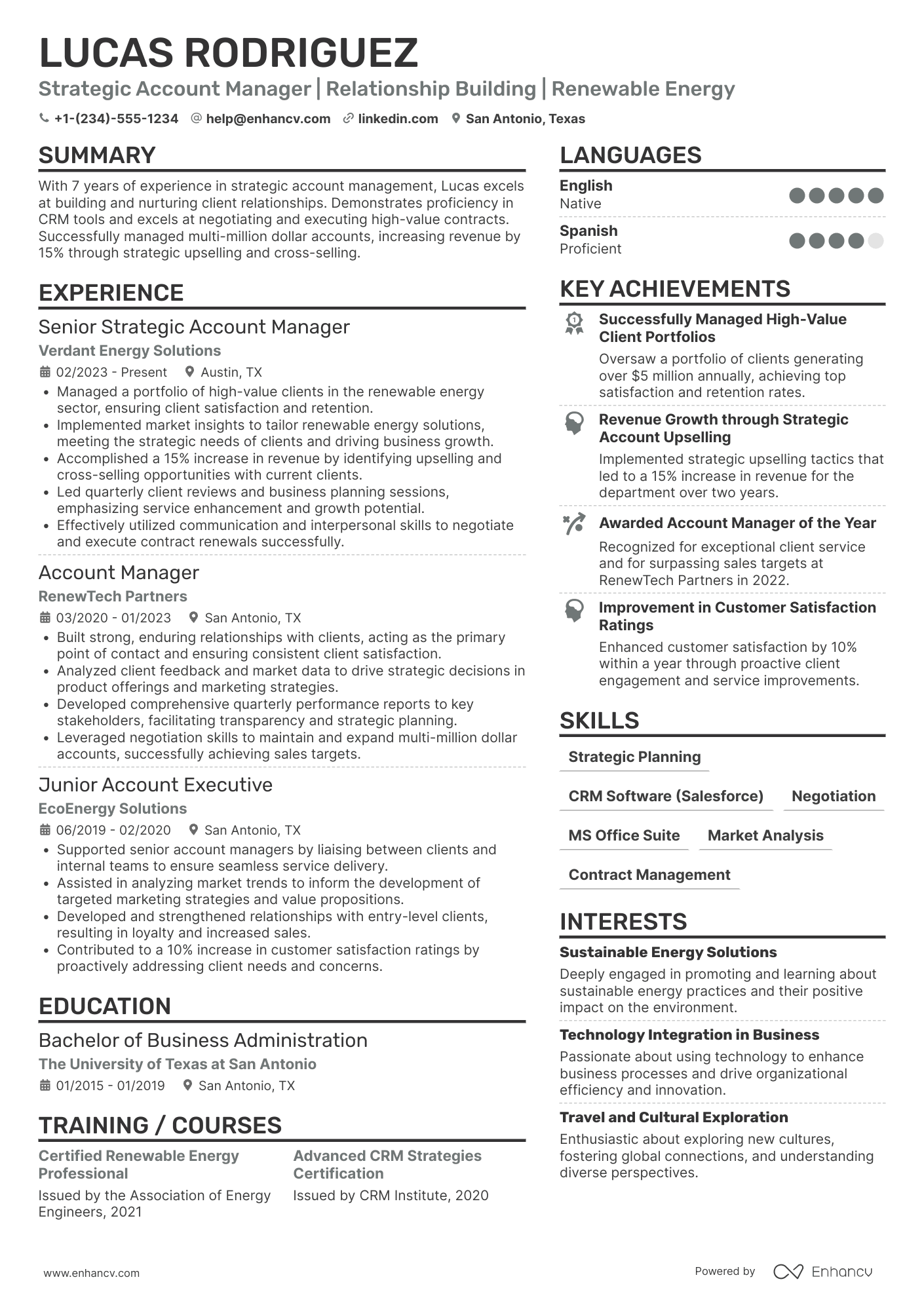 Strategic Account Manager resume example