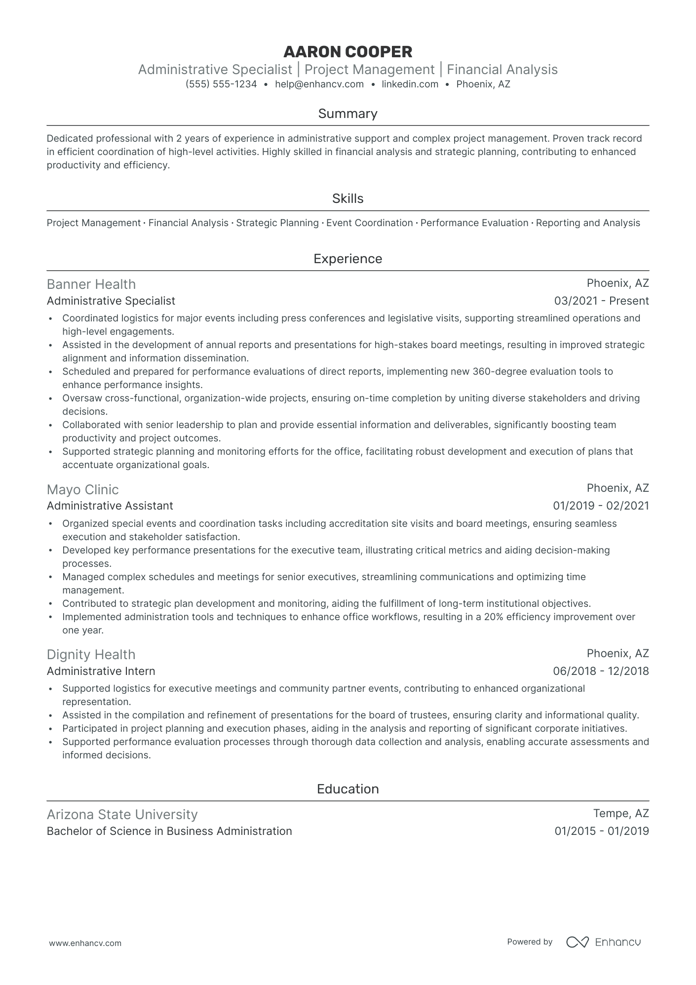 Executive Administrative Assistant resume example