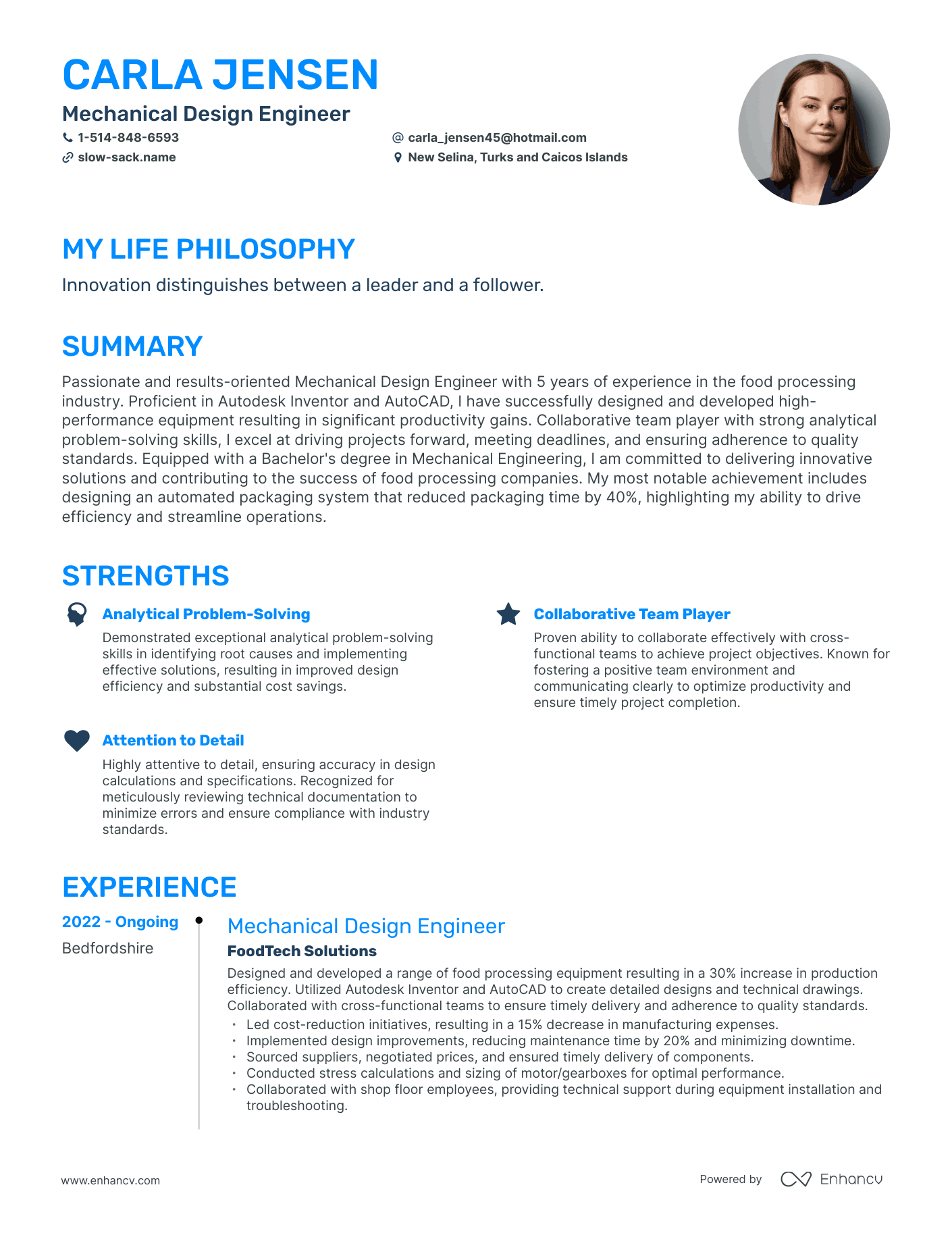 Mechanical Design Engineer Resume