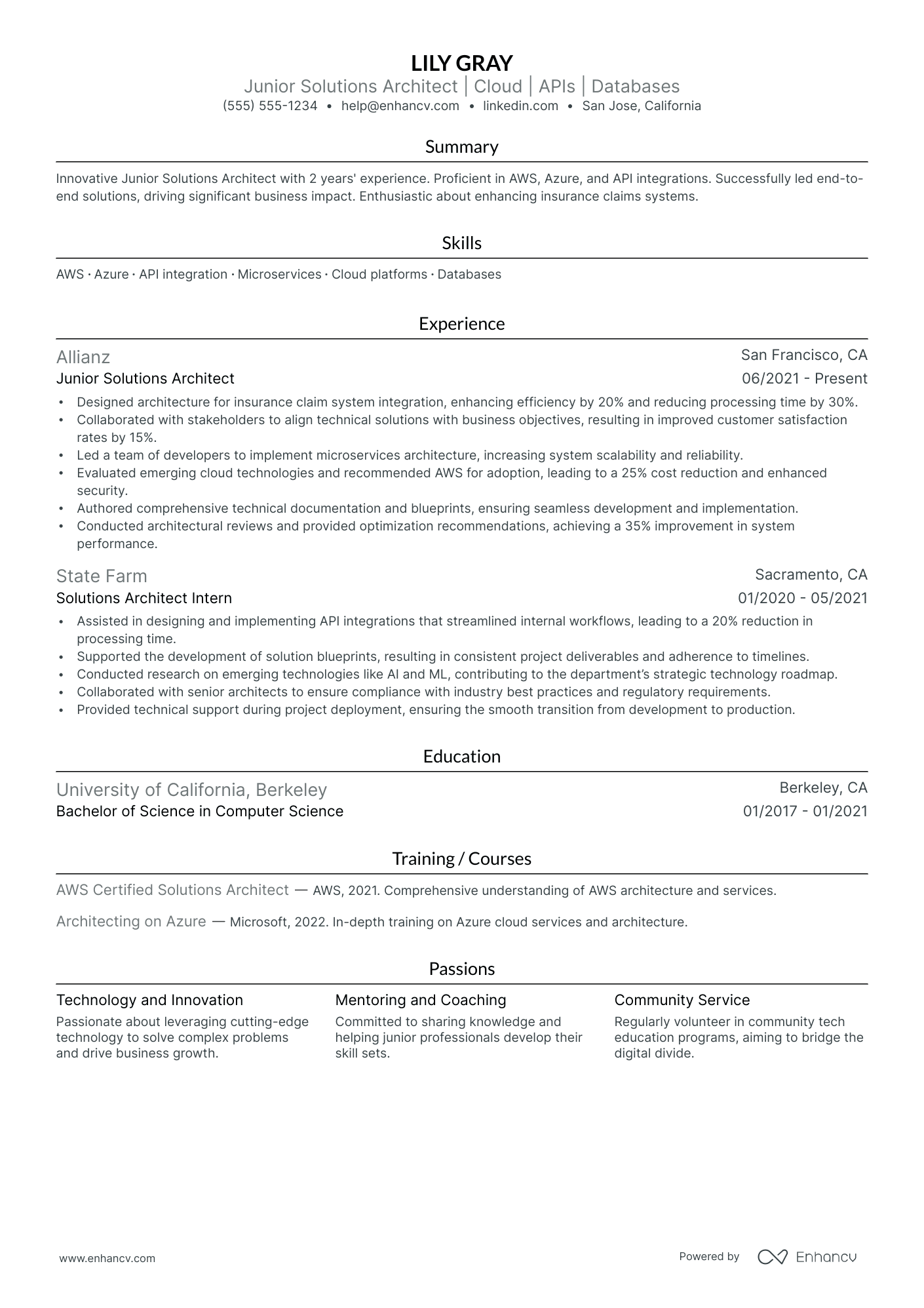 IT Solutions Architect resume example