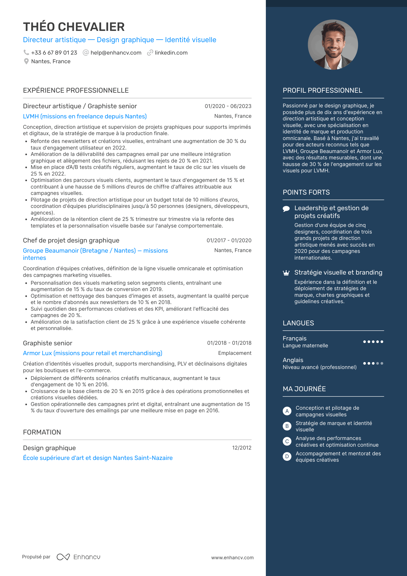Élégant — Modèles de CV gratuits