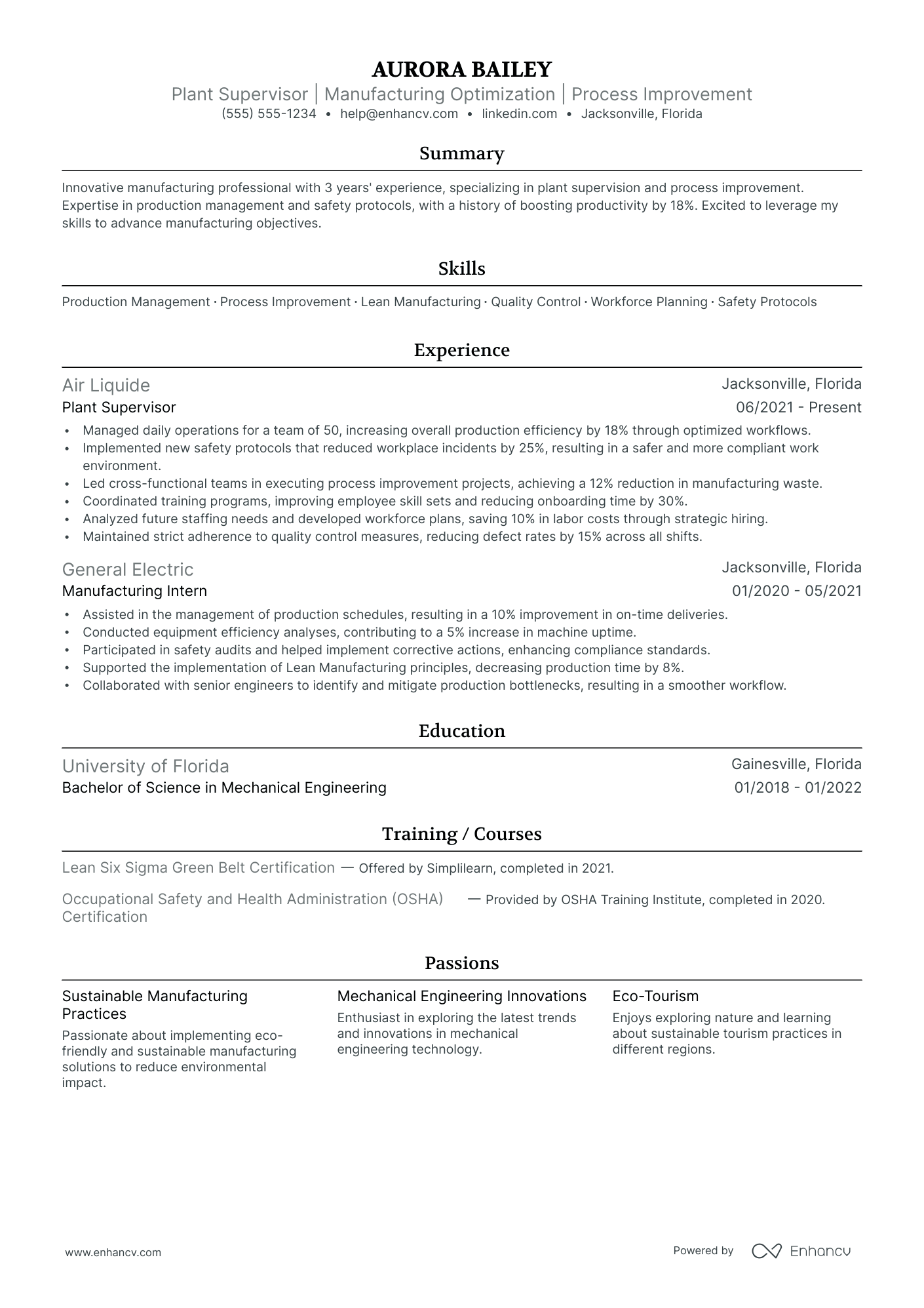 Senior Production Manager resume example