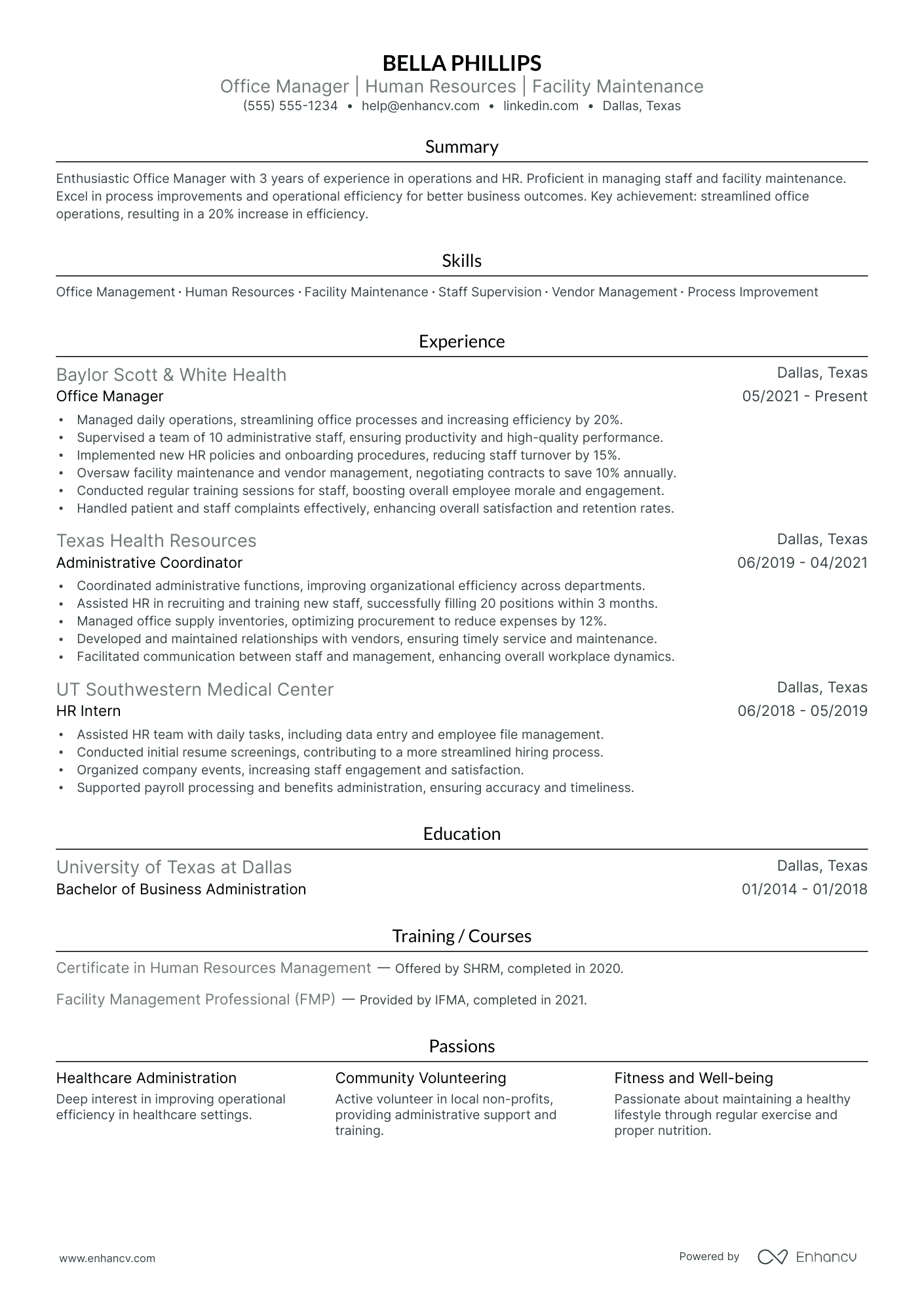 General Office Manager resume example