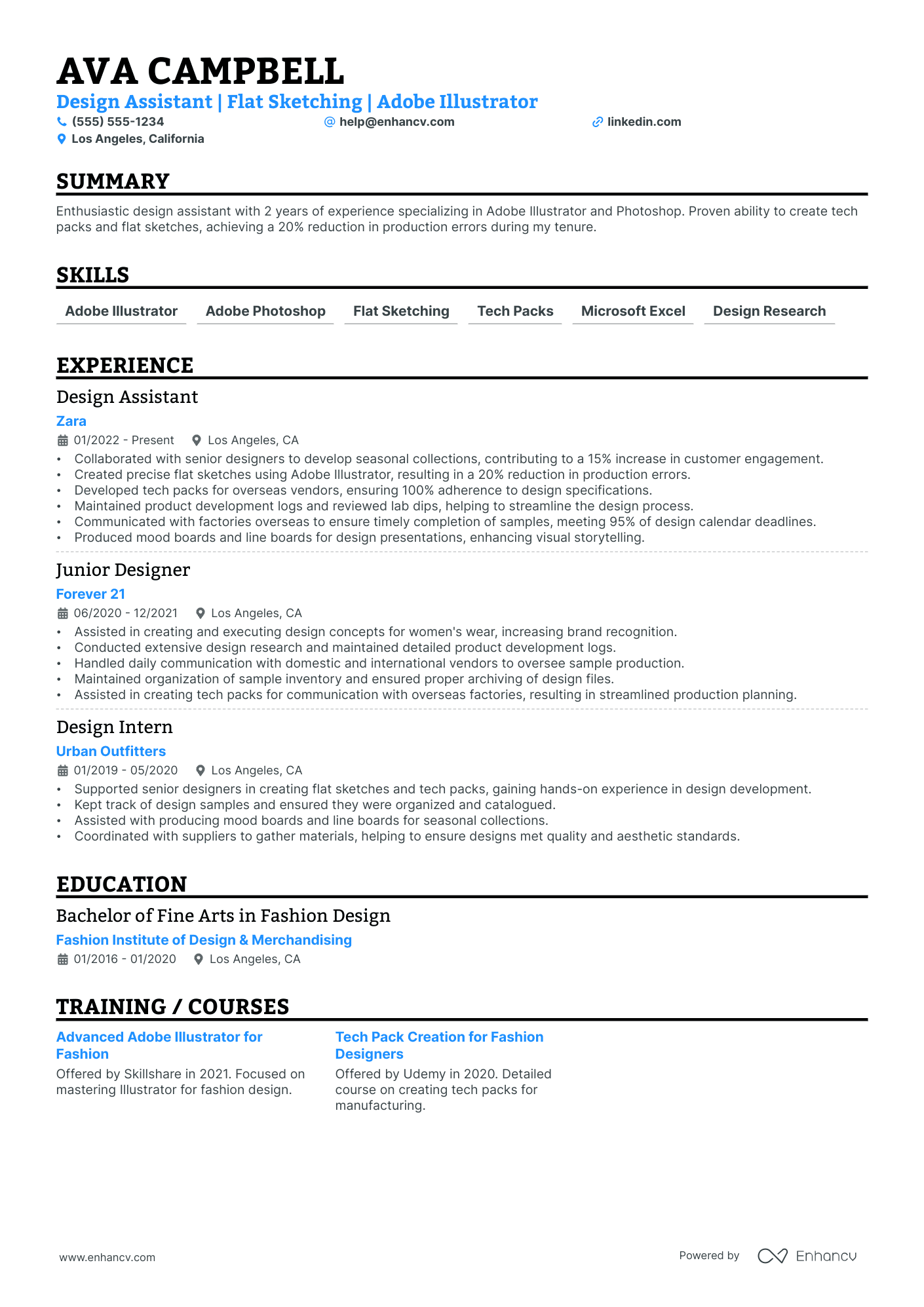 Fashion Art Director resume example