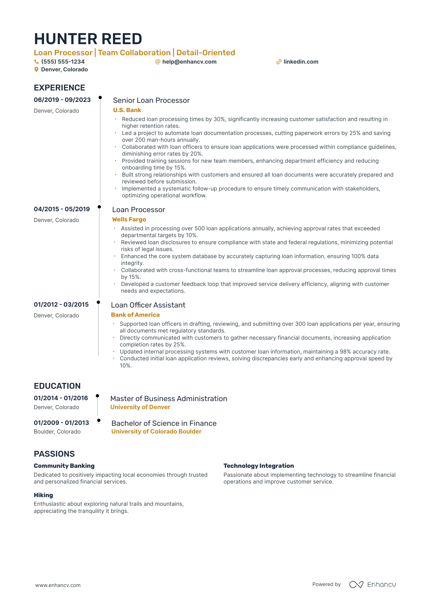 Junior Loan Processor resume example