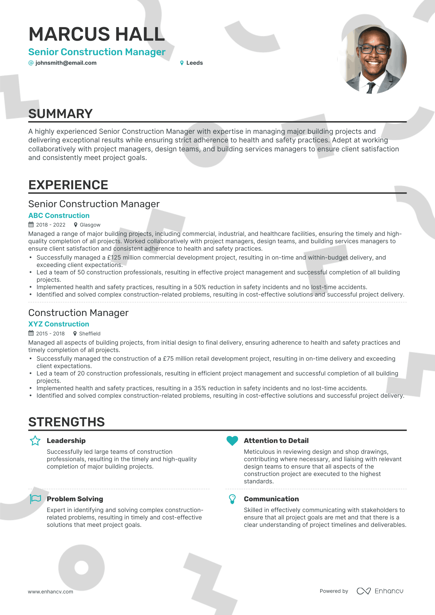 3 Construction CV Examples for - Image 