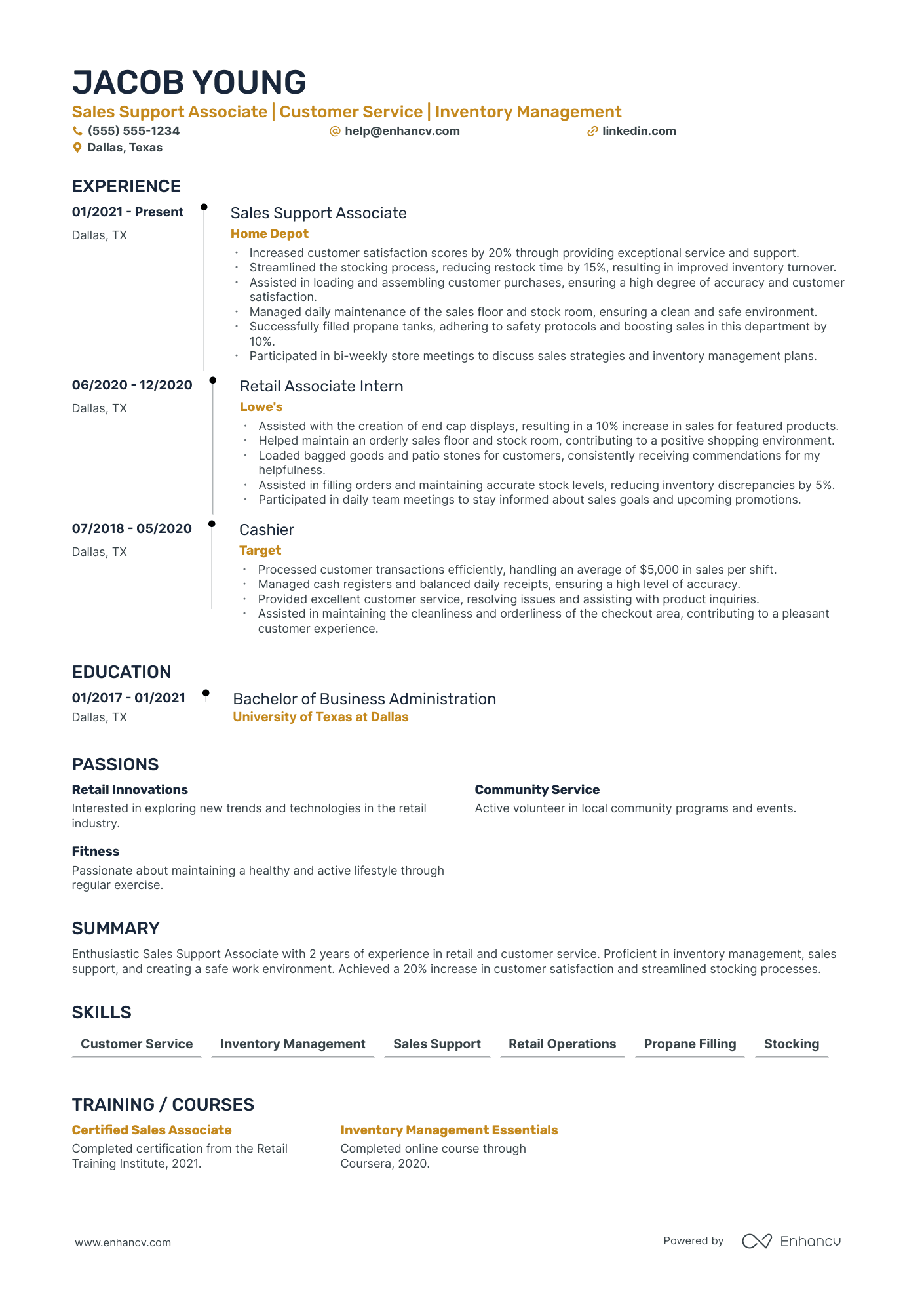 Full-Time Sales Associate Resume Example Resume Example