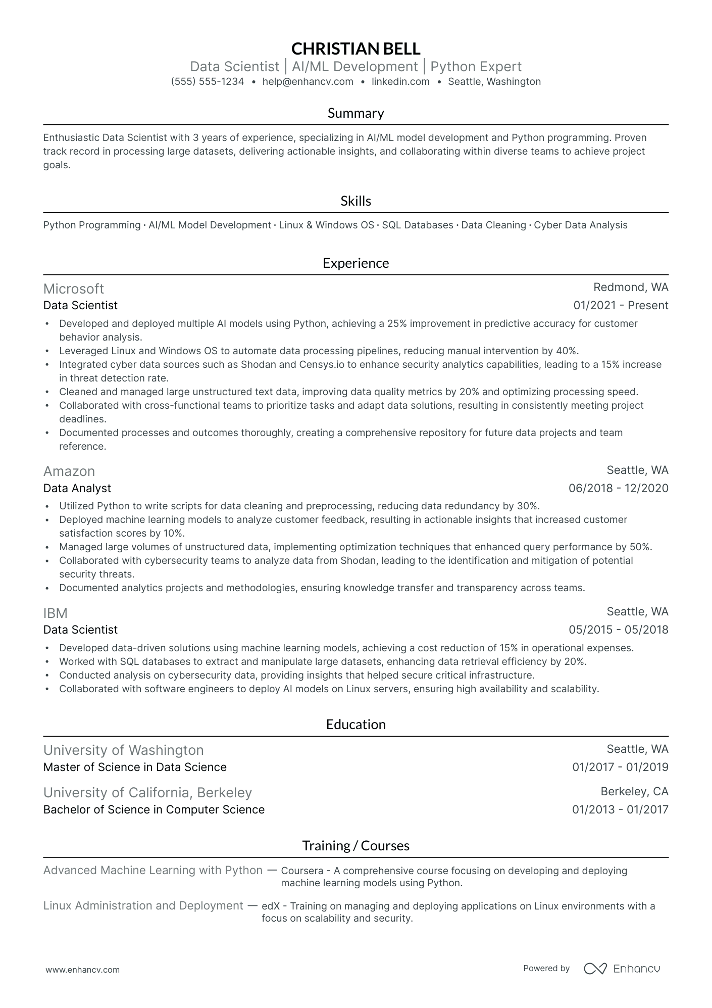 Junior Data Scientist Resume Example Resume Example