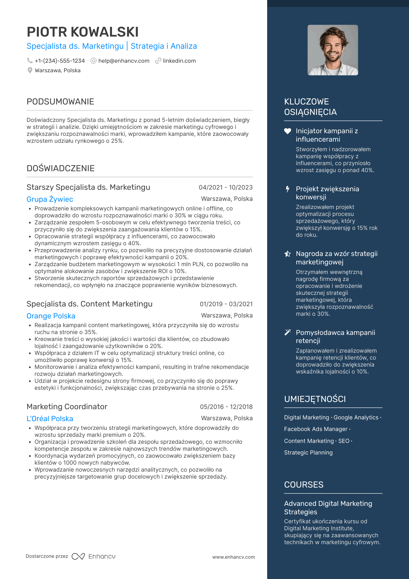 Specjalista ds. Marketingu CV