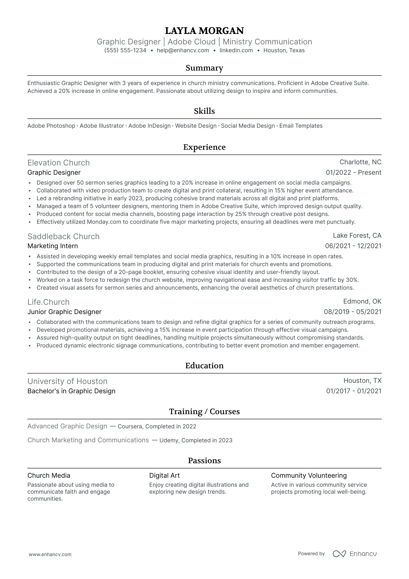 Lead Graphic Artist resume example